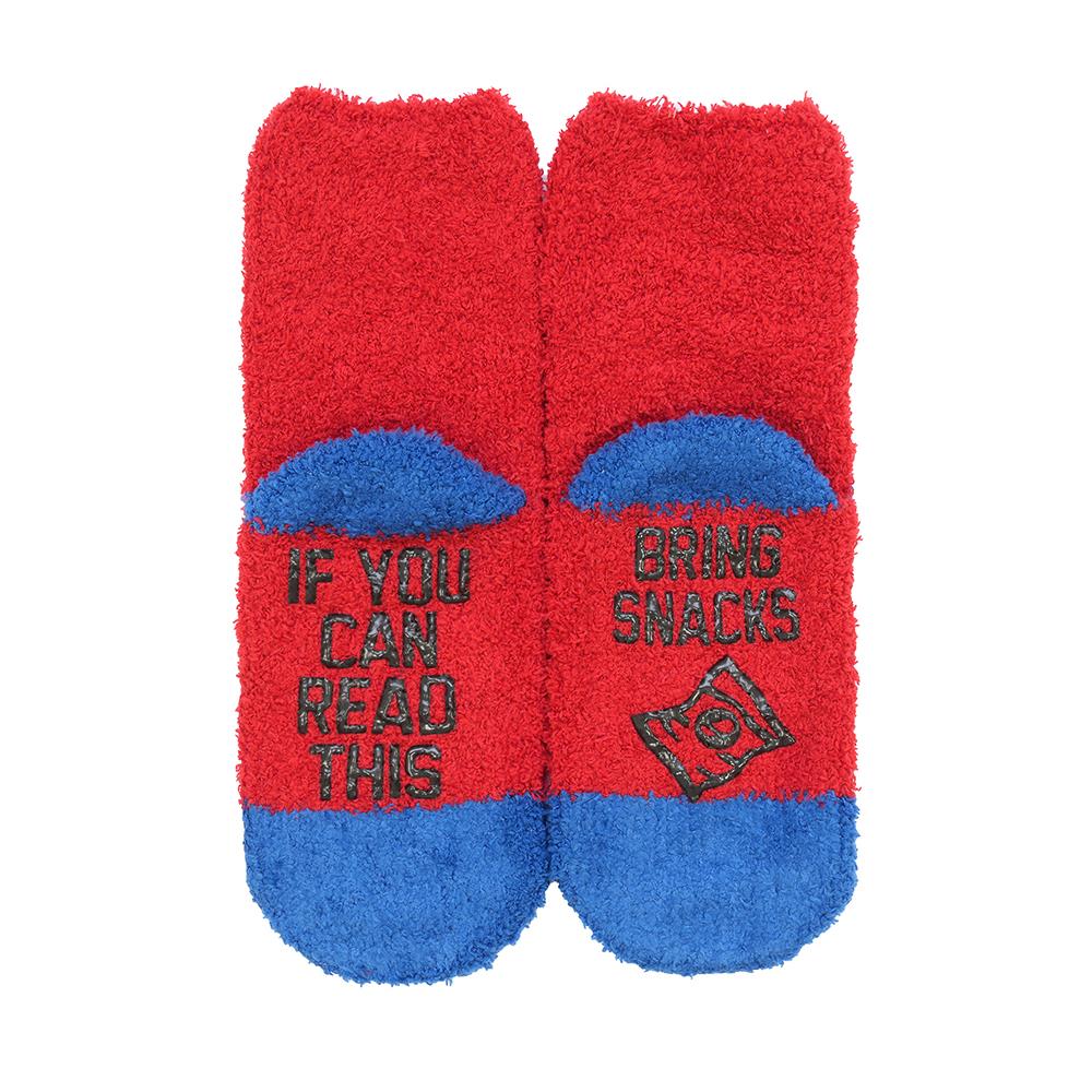 Kids Boys Novelty Socks Cosy Super Soft Funky Winter Slogan Sole Gripper Socks