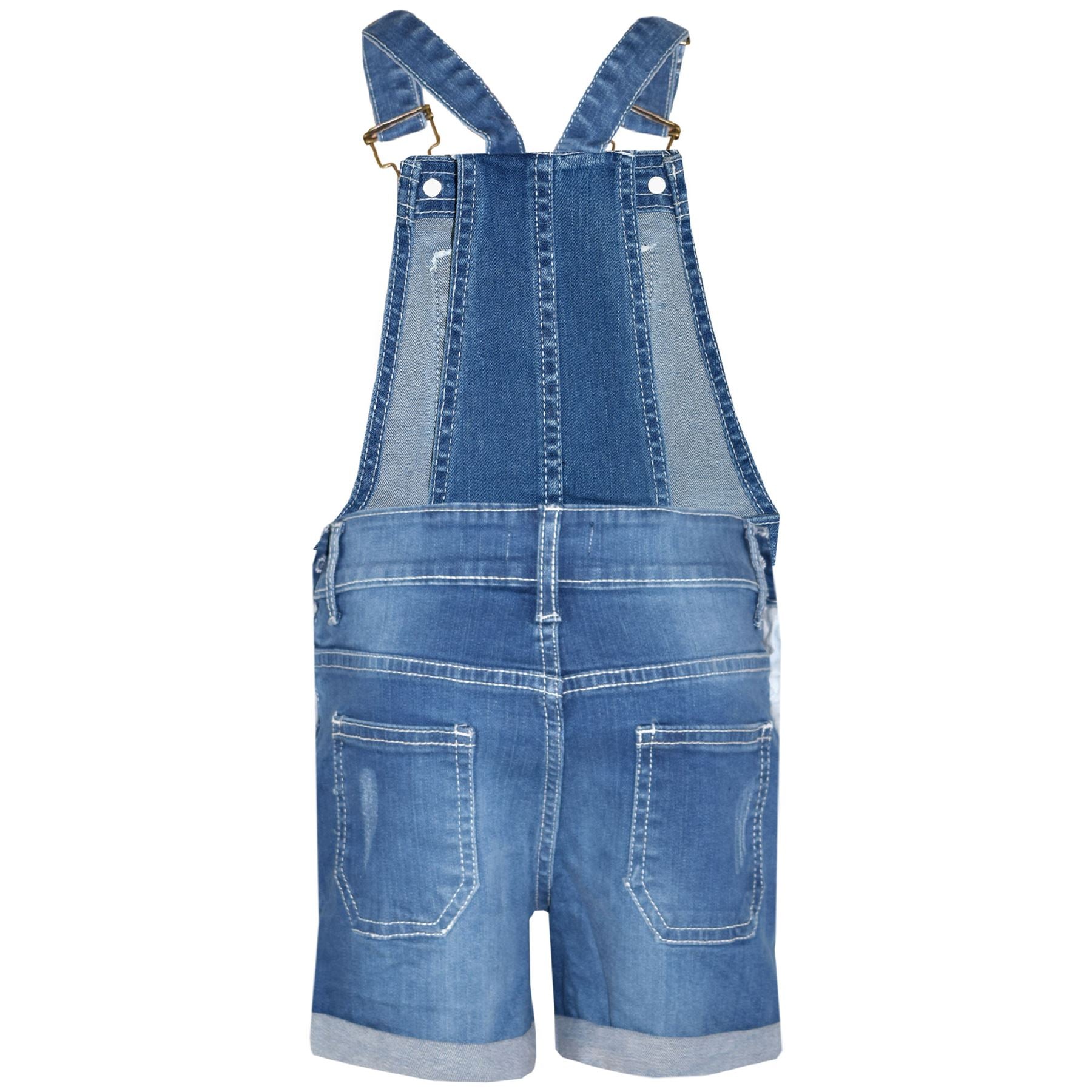 A2Z 4 Kids Girls Shorts Dungaree Denim Ripped Jeans All In One Jumpsuit Playsuit