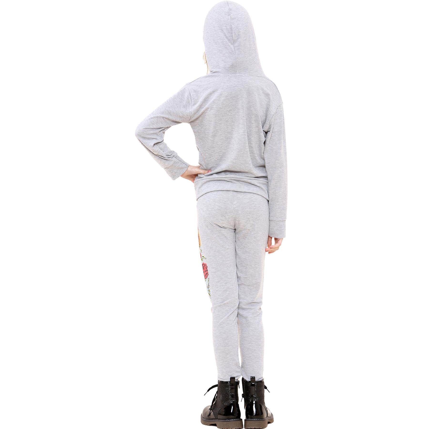 Kids Girls Made You Look Print Hooded Top & Legging Set