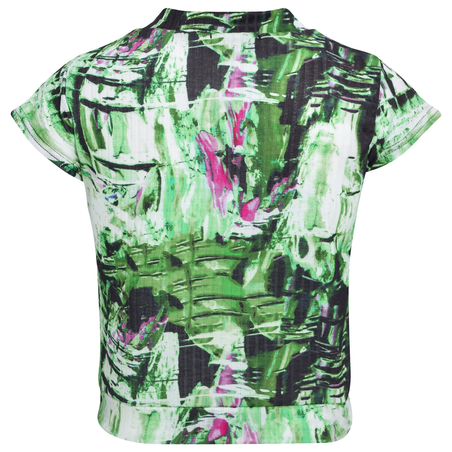 Girls Top Kids Short Sleeves Crop Top Tie Dye Print T Shirt Top & Shorts Set