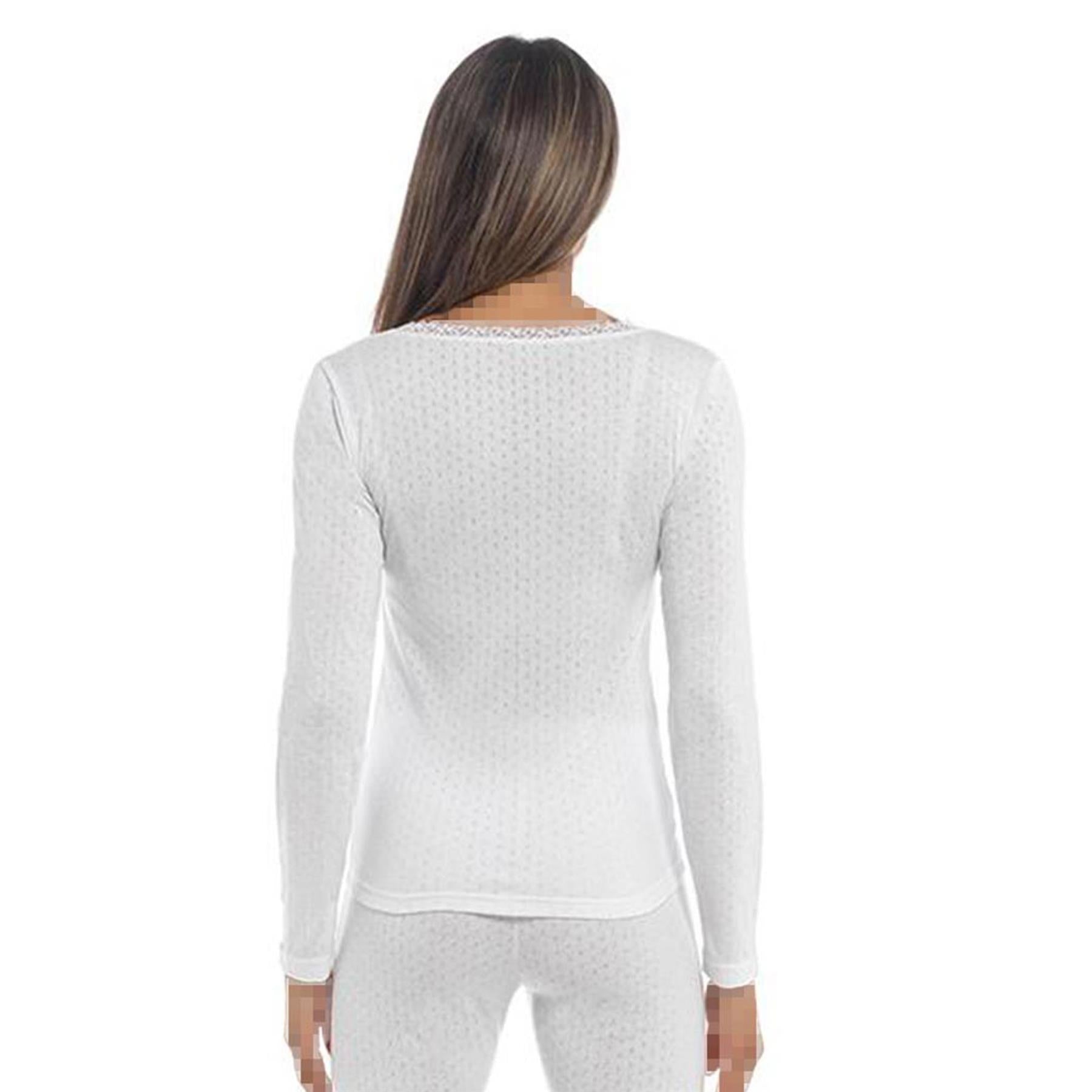 A2Z Ladies Pointelle Thermal Vests Long Sleeve Vest Top 0.75 Tog Warmer T Shirt