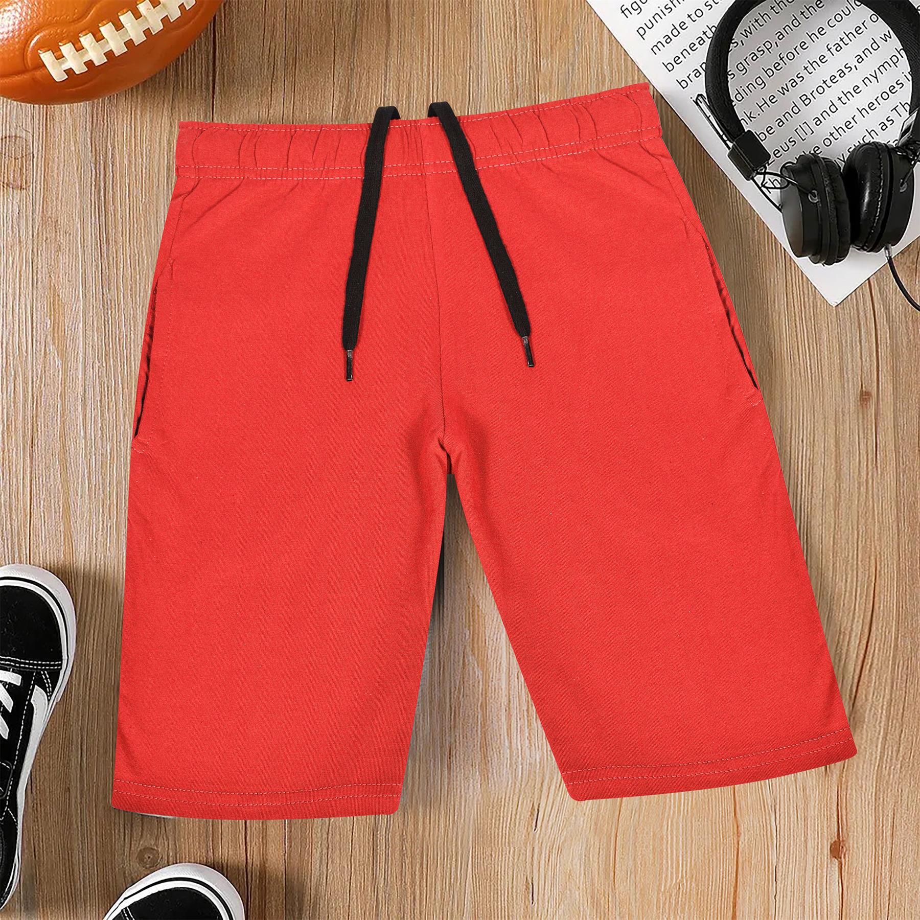 Kids Boys 100% Cotton Shorts Casual Chino Shorts Knee Length Summer Lightweight