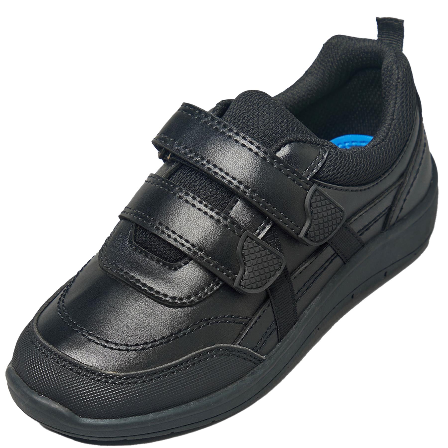 Kids Boys School Shoes Wide Fit Walking Sneaker Touch Fasten Athletic Trainers