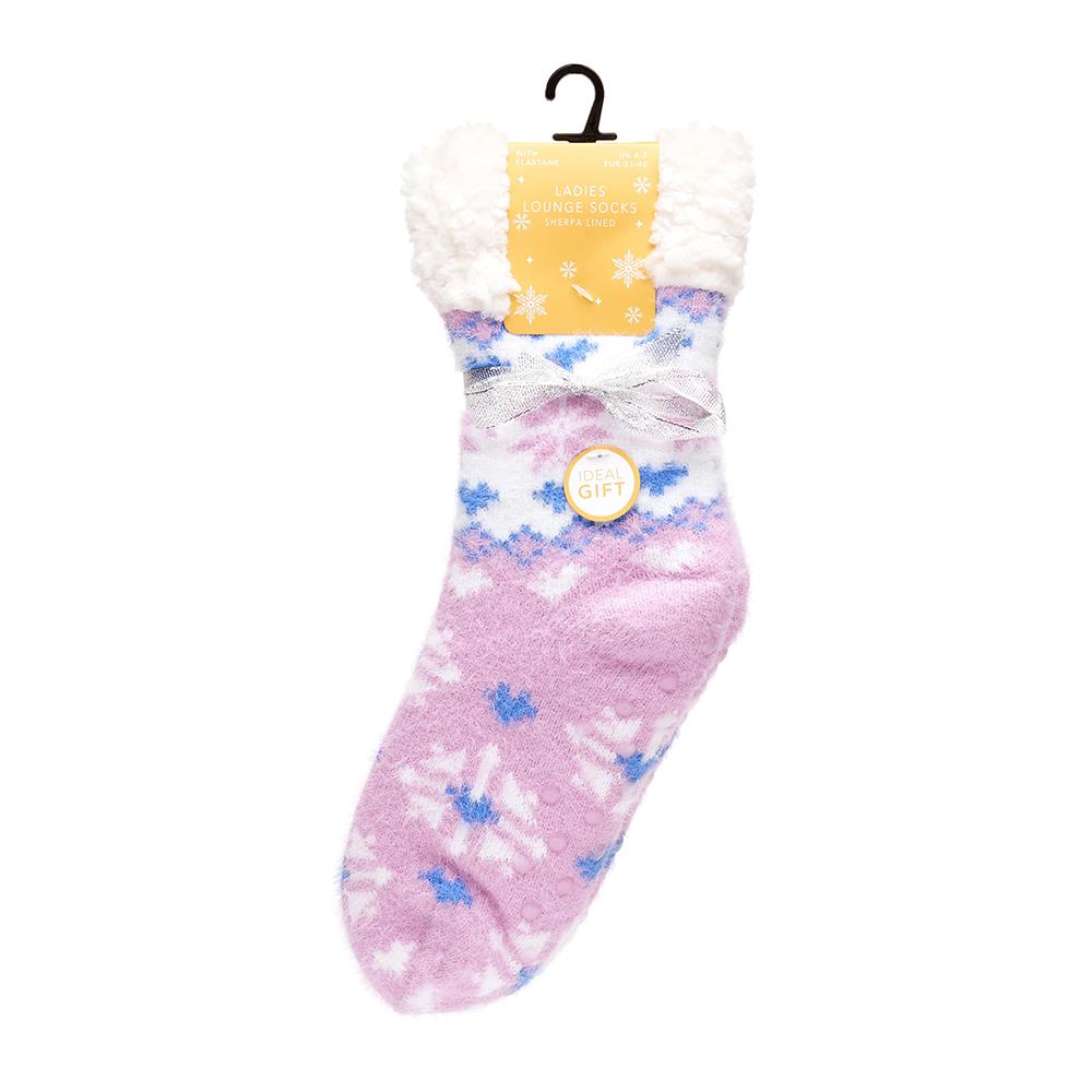 A2Z Ladies Super Soft Fairisle Bed Cosy Fluffy Socks With Sherpa Lining Socks