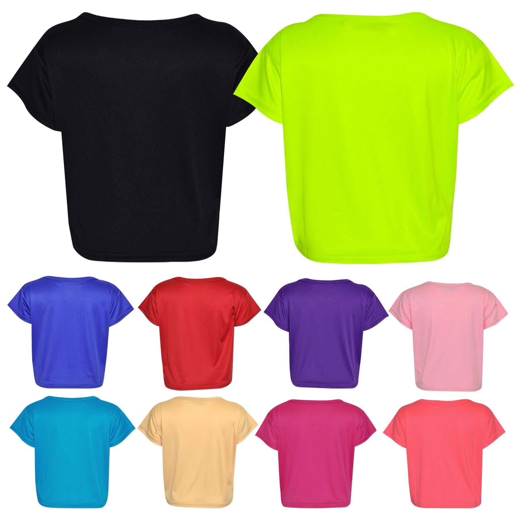 A2Z Kids Girls Plain Crop Top & Skater Skirt Set Summer Wear Age 5-13 Years