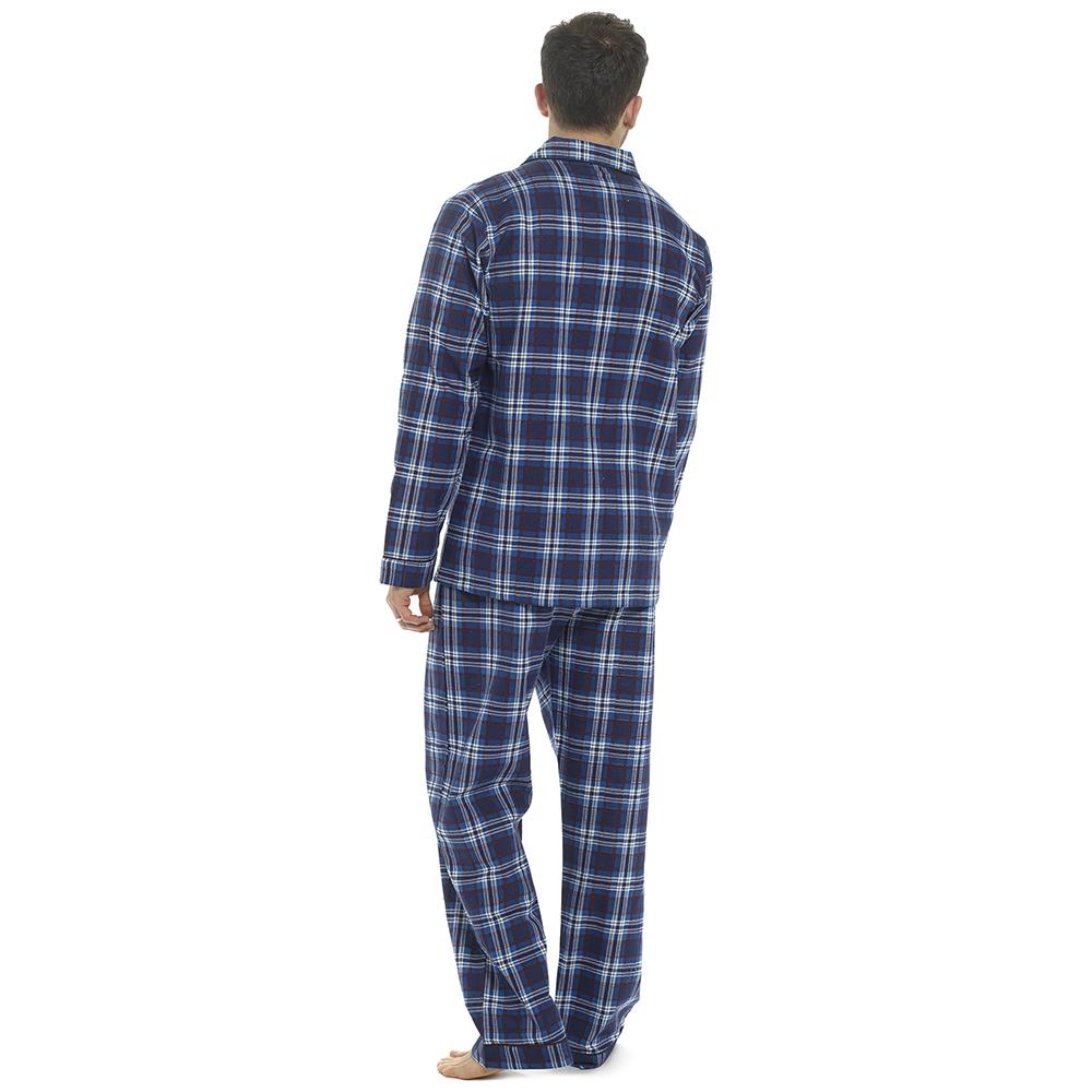 A2Z Mens Pyjama Traditional Check Brushed Cotton PJS Pyjama Set 2 Piece Top Set