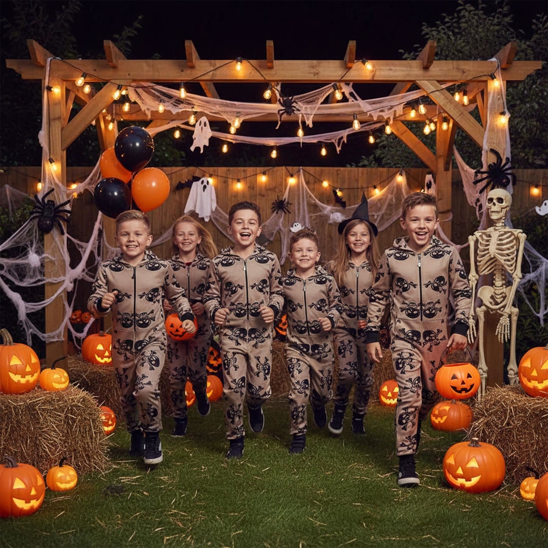 Kids Girls Boys One Piece Halloween Print Onesie