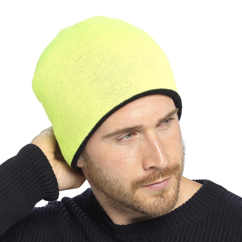 A2Z Mens Reversible Hat Beanie Soft Feel Stretchy Cold Weather Winter Warm Hats