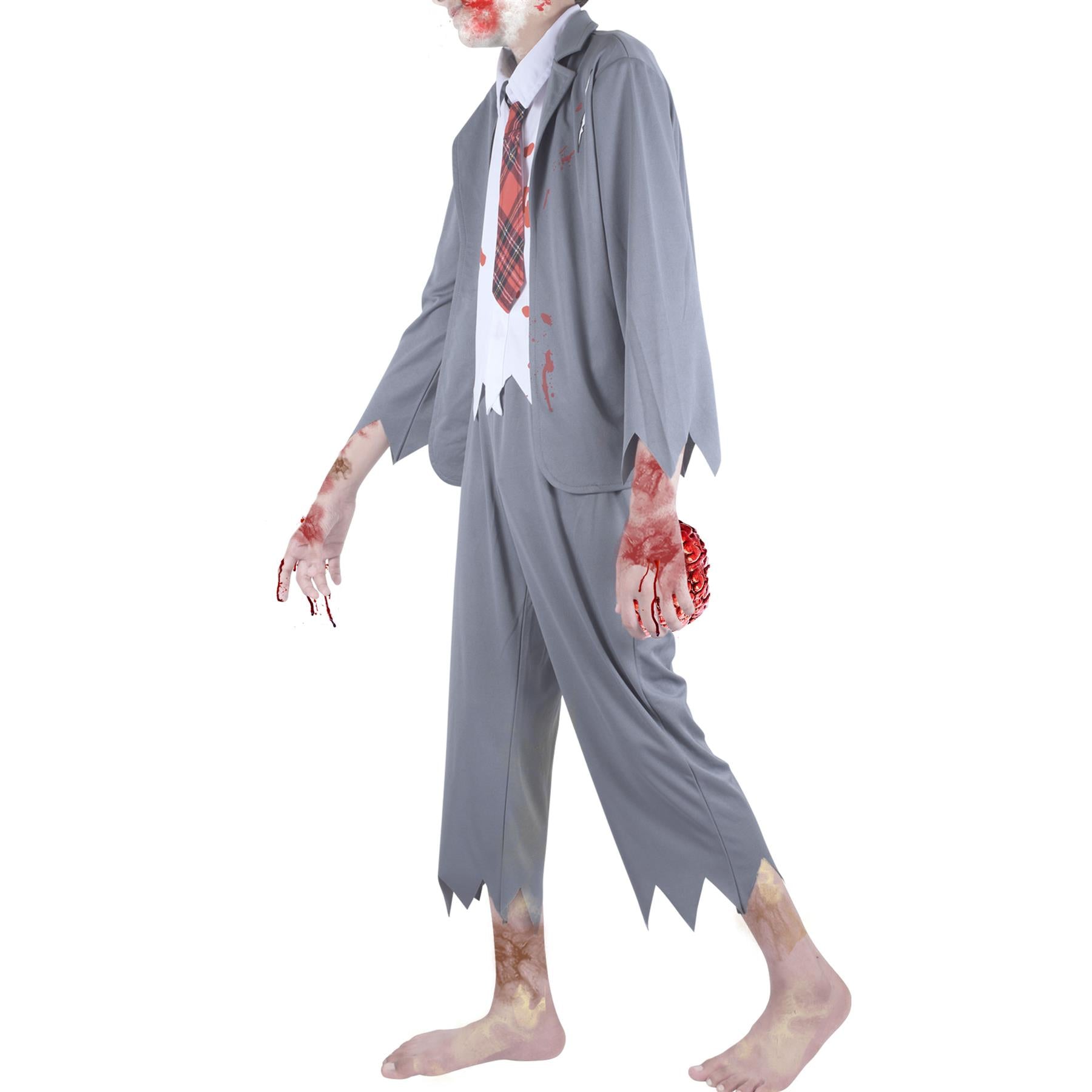 Kids Boys Zombie School Boy Halloween Costume Trick Or Treat Zombie Set