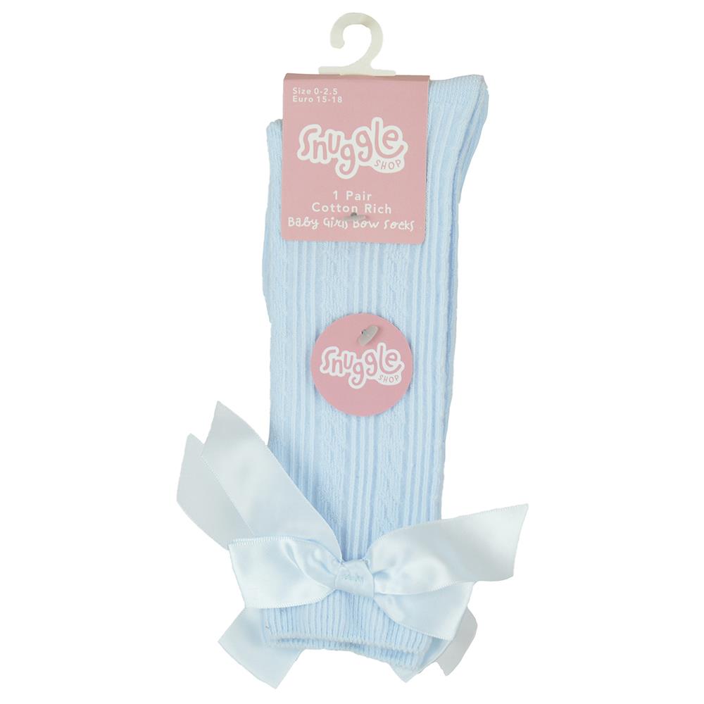 Infant Baby Girls Knee High Socks with Ribbon Bow Kids Newborn Footwear Socks