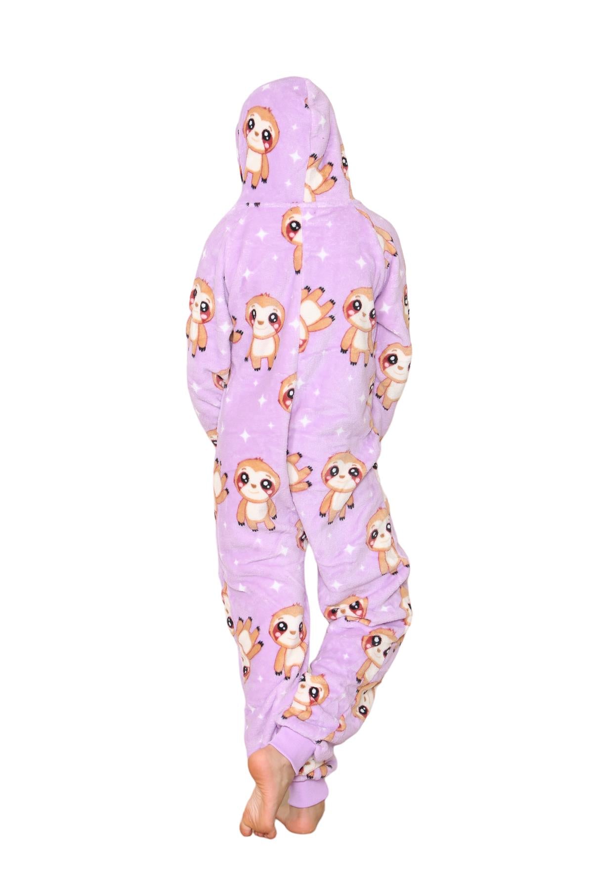 Kids Fleece A2Z Onesie One Piece Pyjamas Sloth Print Sleepsuit For Boys Girls