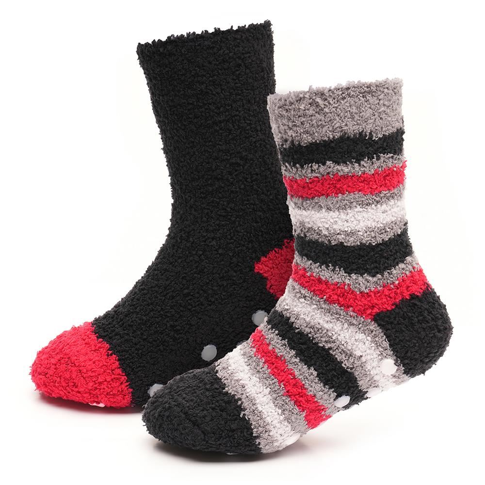 Kids Boys Cosy Thermal Socks Super Soft Fluffy Warm Non Skid Grippers Socks