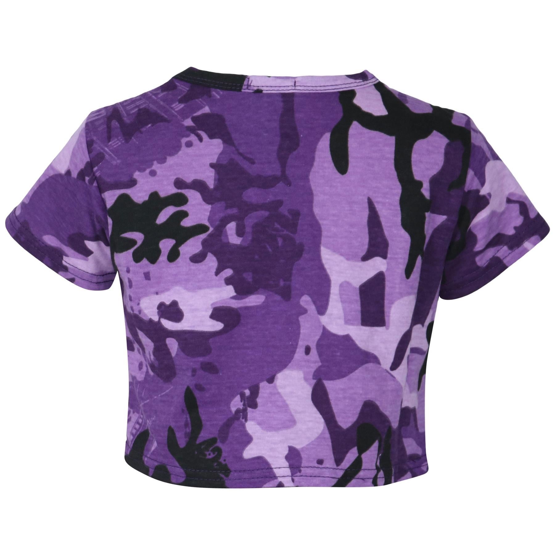 Kids Girls Camouflage Print Crop Top & Skater Skirt Summer Wear Outfit Set