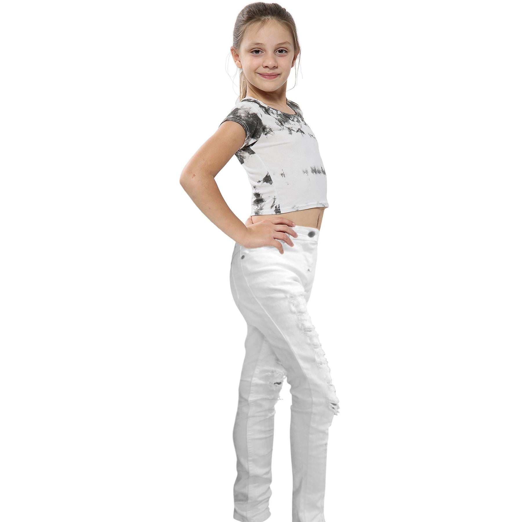 A2Z 4 Kids Jeans Lightweight Denim Ripped Skinny Stretch Comfort Jeans Pants