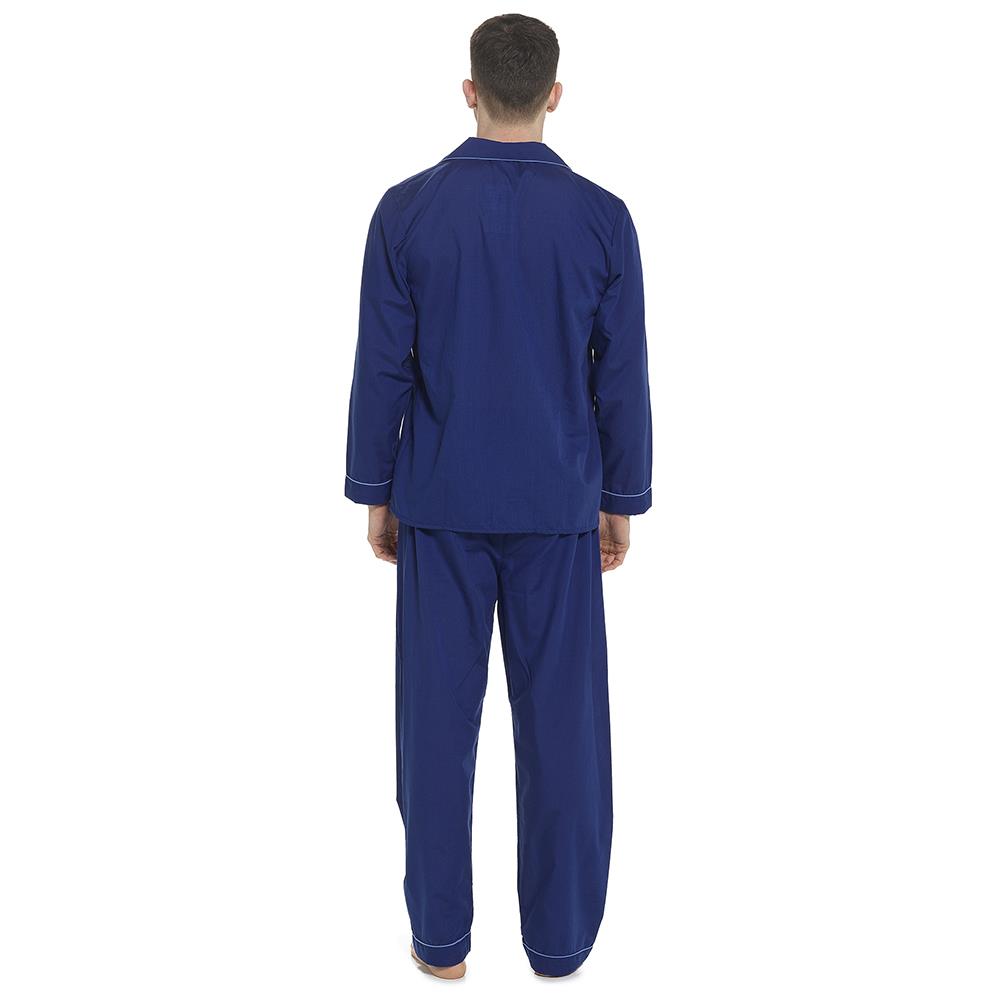 Men's Traditional Pyjama Set Button Through Contrast Sleepwear Loungewear Dress