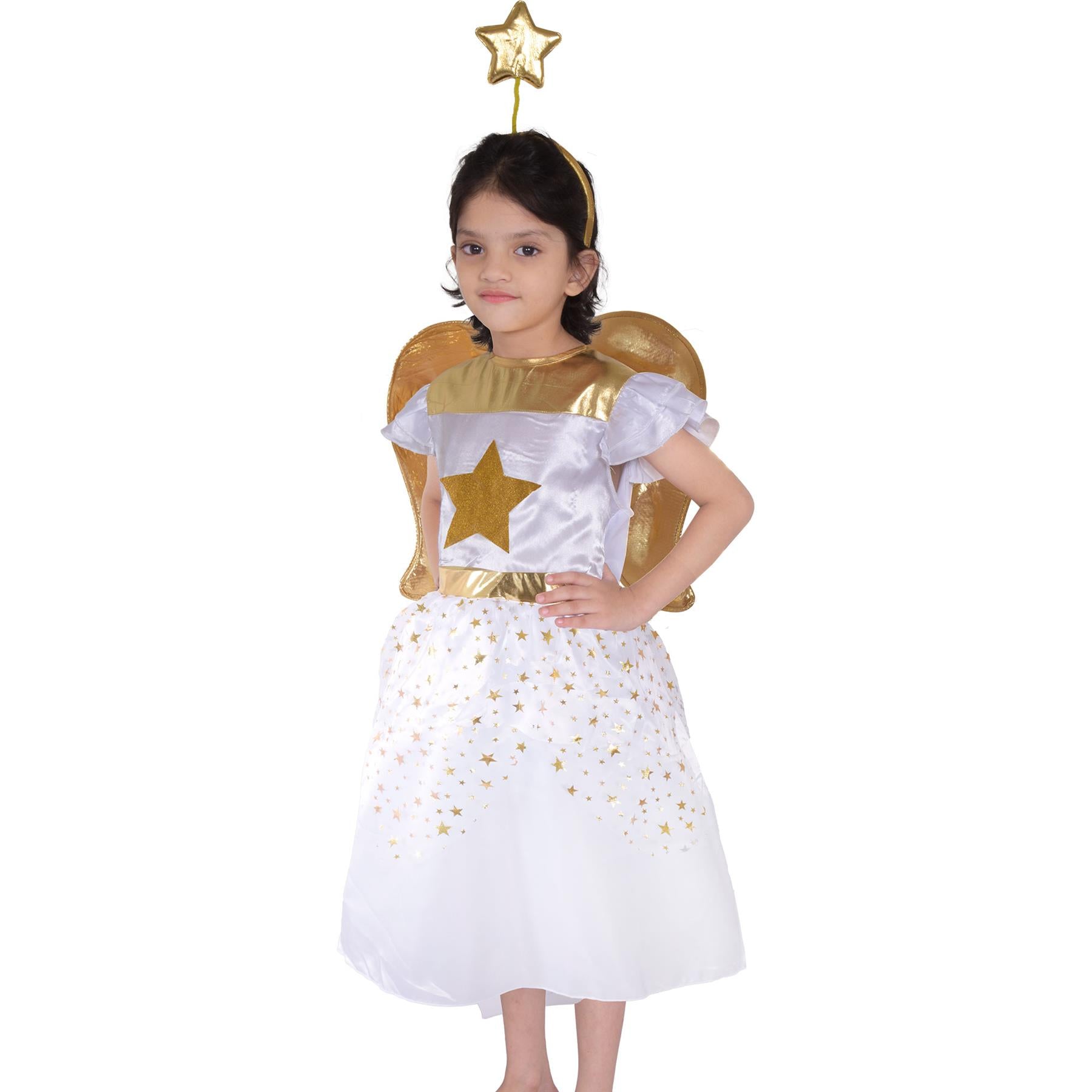 Kids Girls Angel Costume Xmas Nativity School Play Angel Fancy Dress Costume