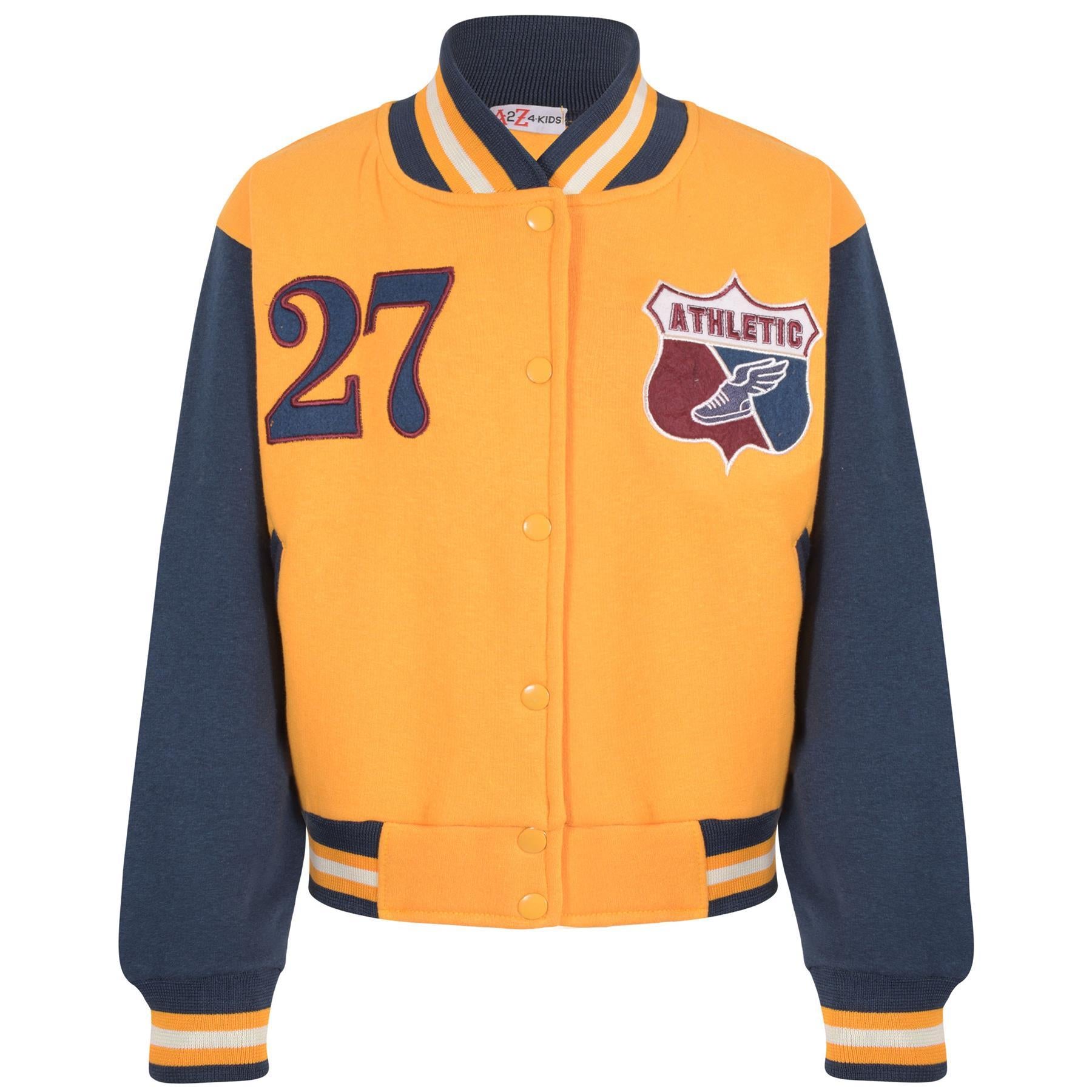 Kids Girls Boys Baseball Jacket Varsity Style Athletic Embroidered School Jacket