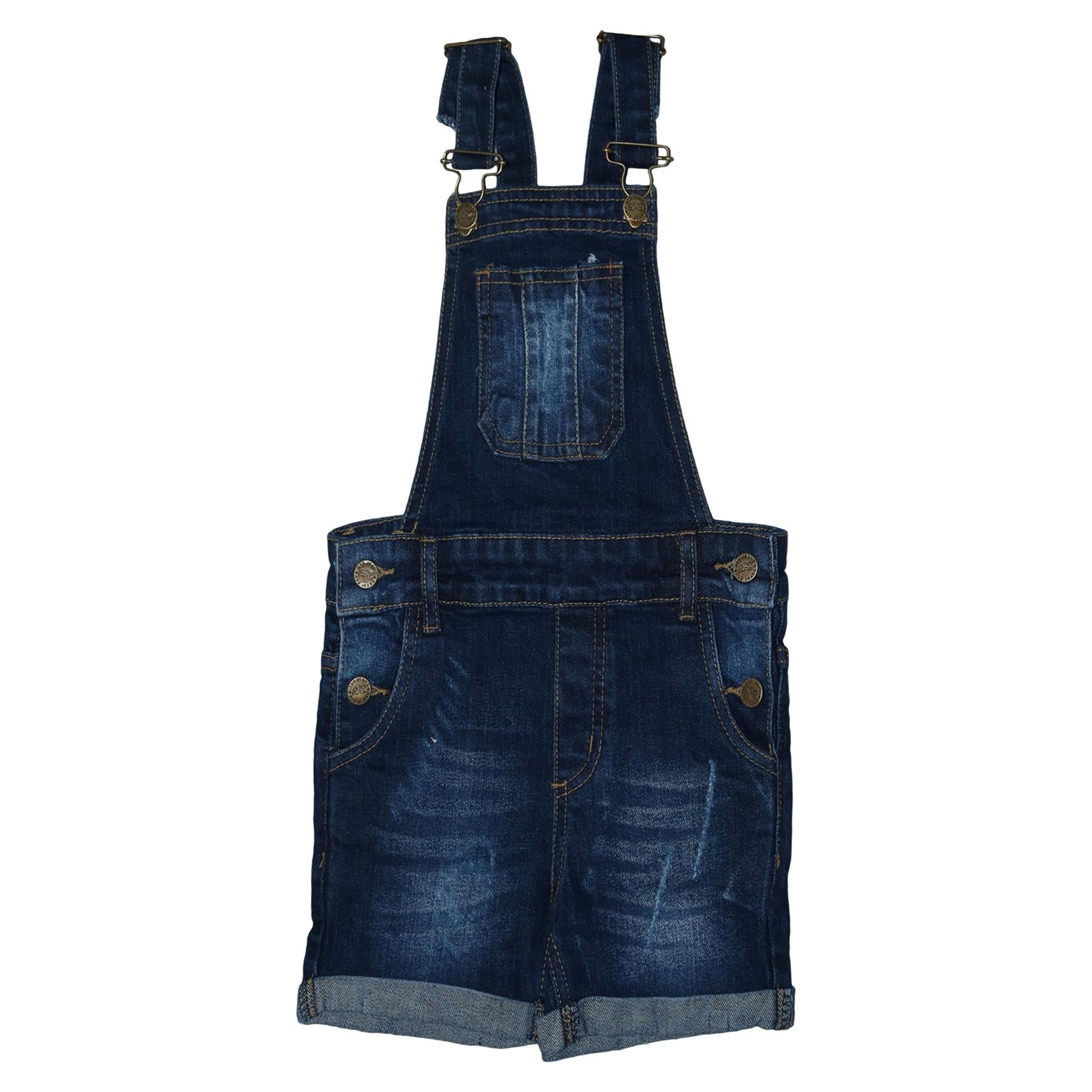 A2Z 4 Kids Girls Shorts Dungaree Denim Ripped Jeans All In One Jumpsuit Playsuit