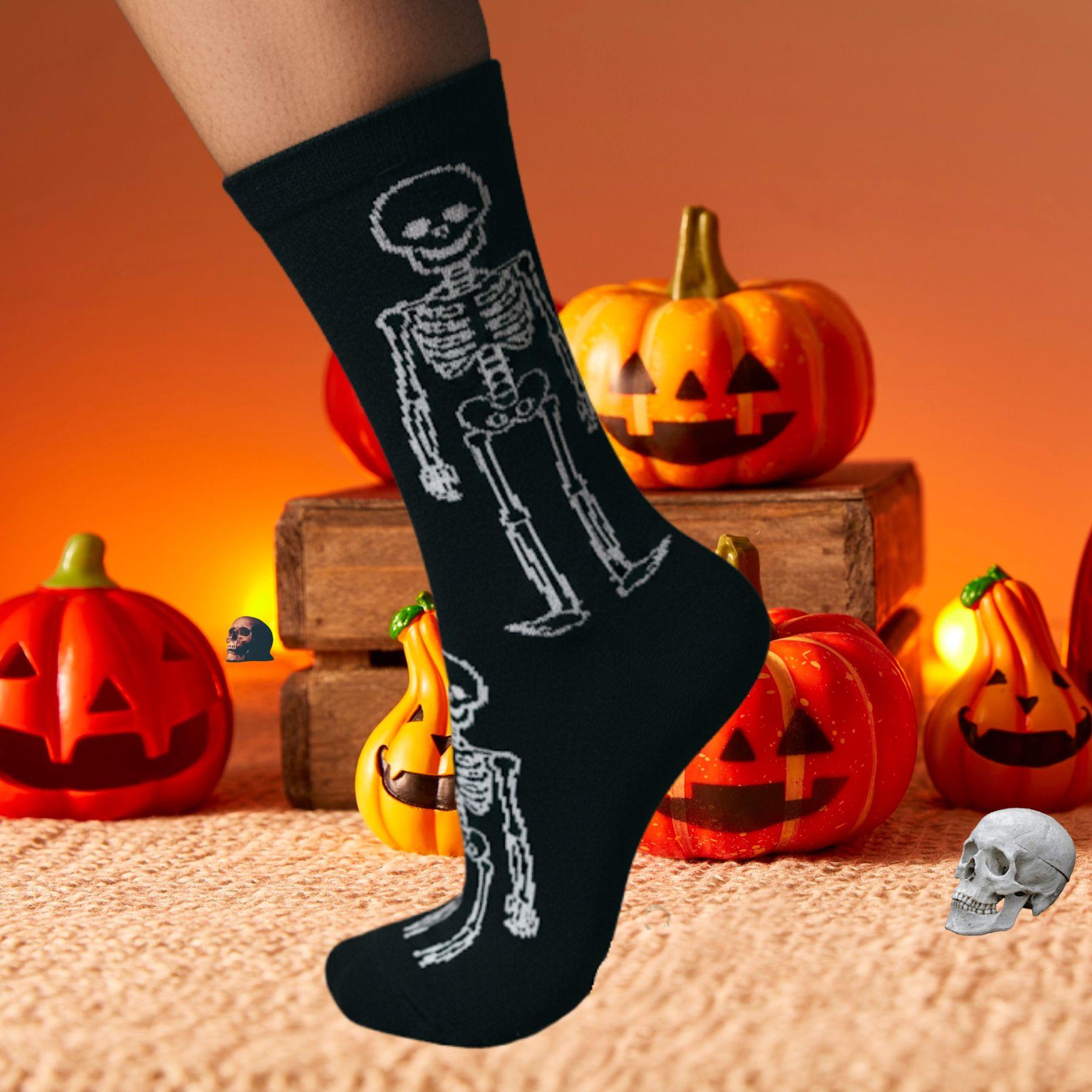 A2Z 4 Kids Girls Boys Novelty Halloween Skeleton Boo Spider Web Warm Crew Socks