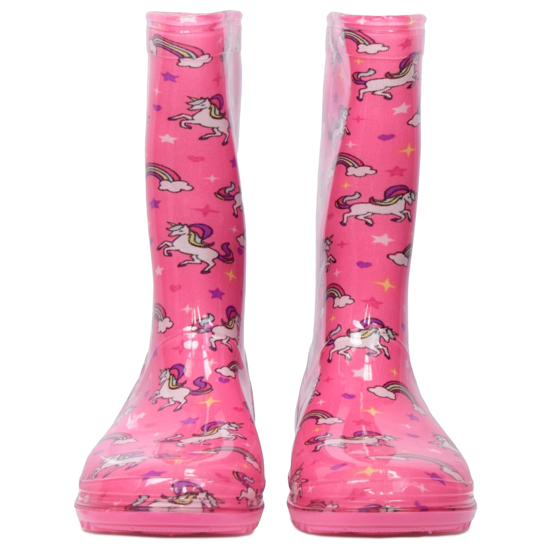 Kids Girls Wellington Wellies Non-Slip Waterproof Lightweight Rain Boots