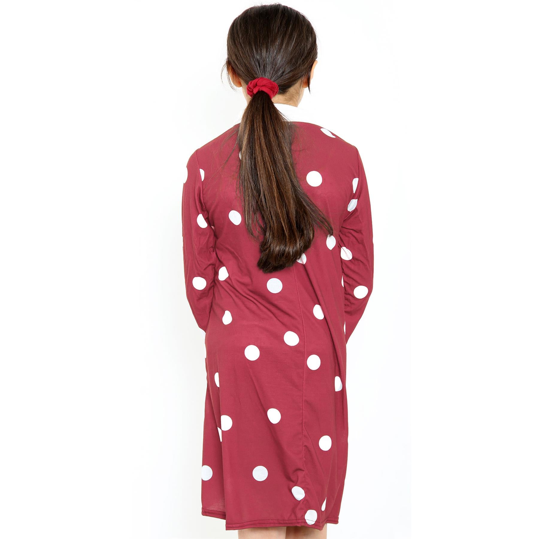 Kids Girls Swing Dress Peter Pan Collar Camouflage & Polka Dot Print Flared Skater Dresses