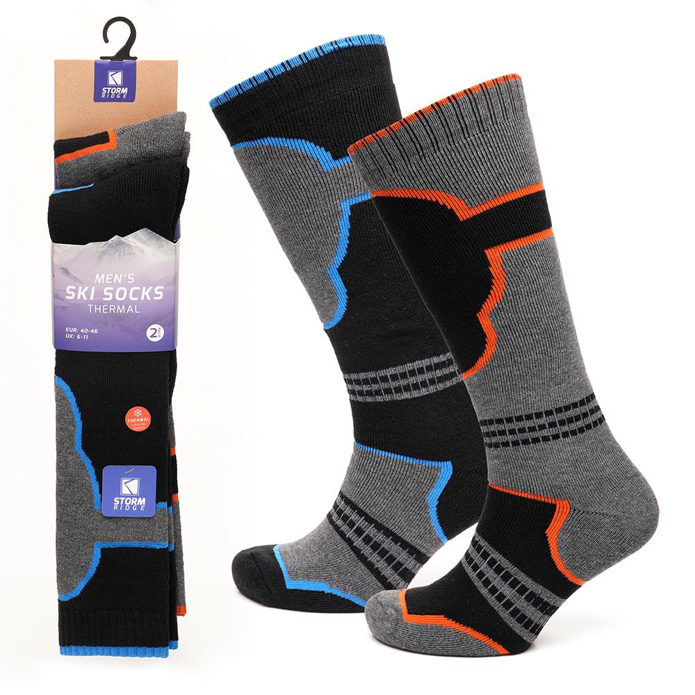 Mens Thermal Ski Knee High Pack of 2 Warm Thick Cosy Comfortable mens Socks