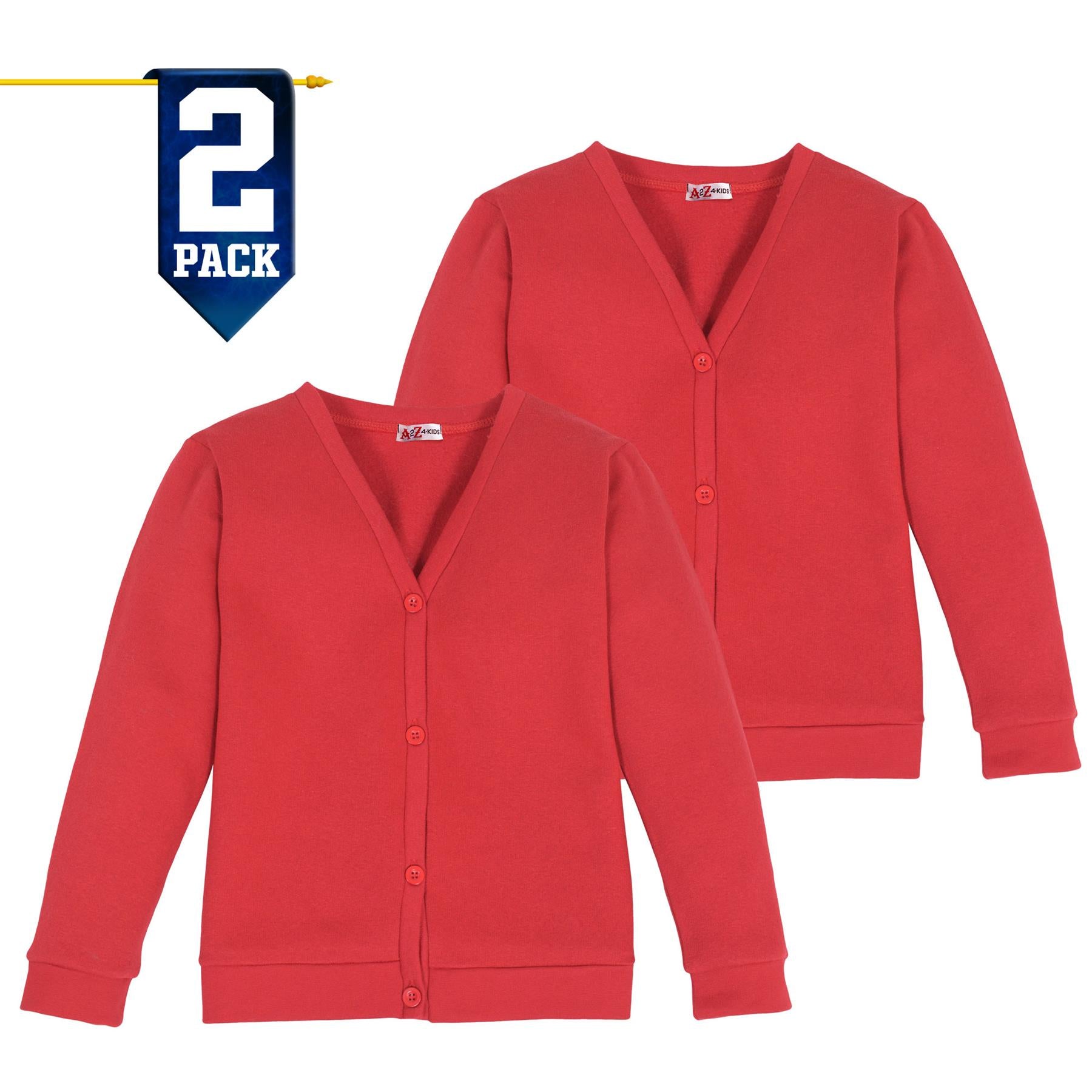 Kids Girls Scouts School Uniform Cardigan Pack Of 2 Brushed Fleece Cardigan