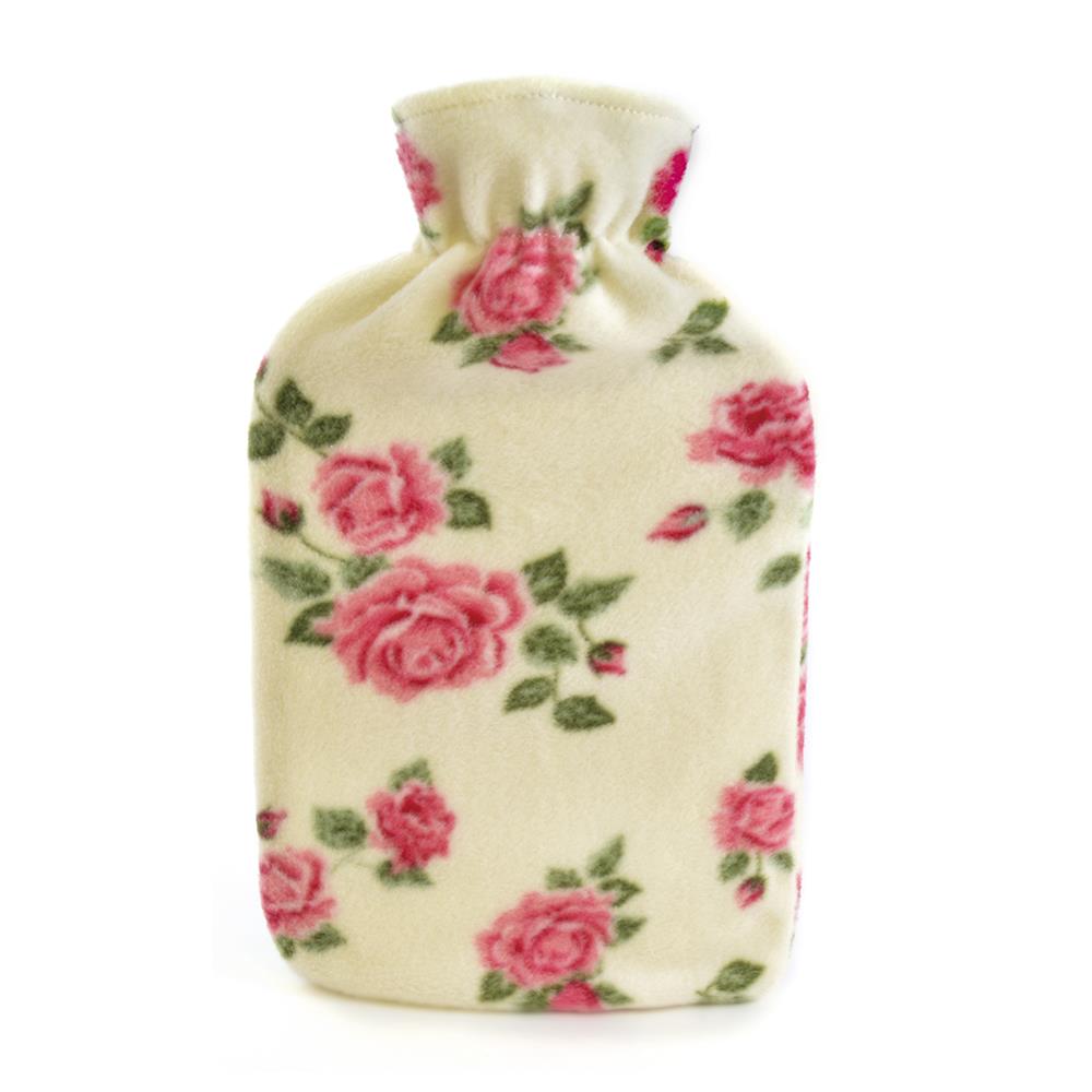 A2Z Hot Water Bottle Flowers Fleece Cover 2 Liter Bottles Bedtime Heat Therapy