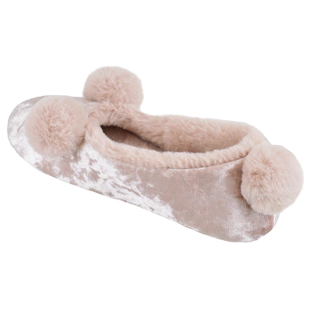 A2Z Ladies Ballet Slippers with Comfy Memory Foam Slipper With Plush Pom Pom