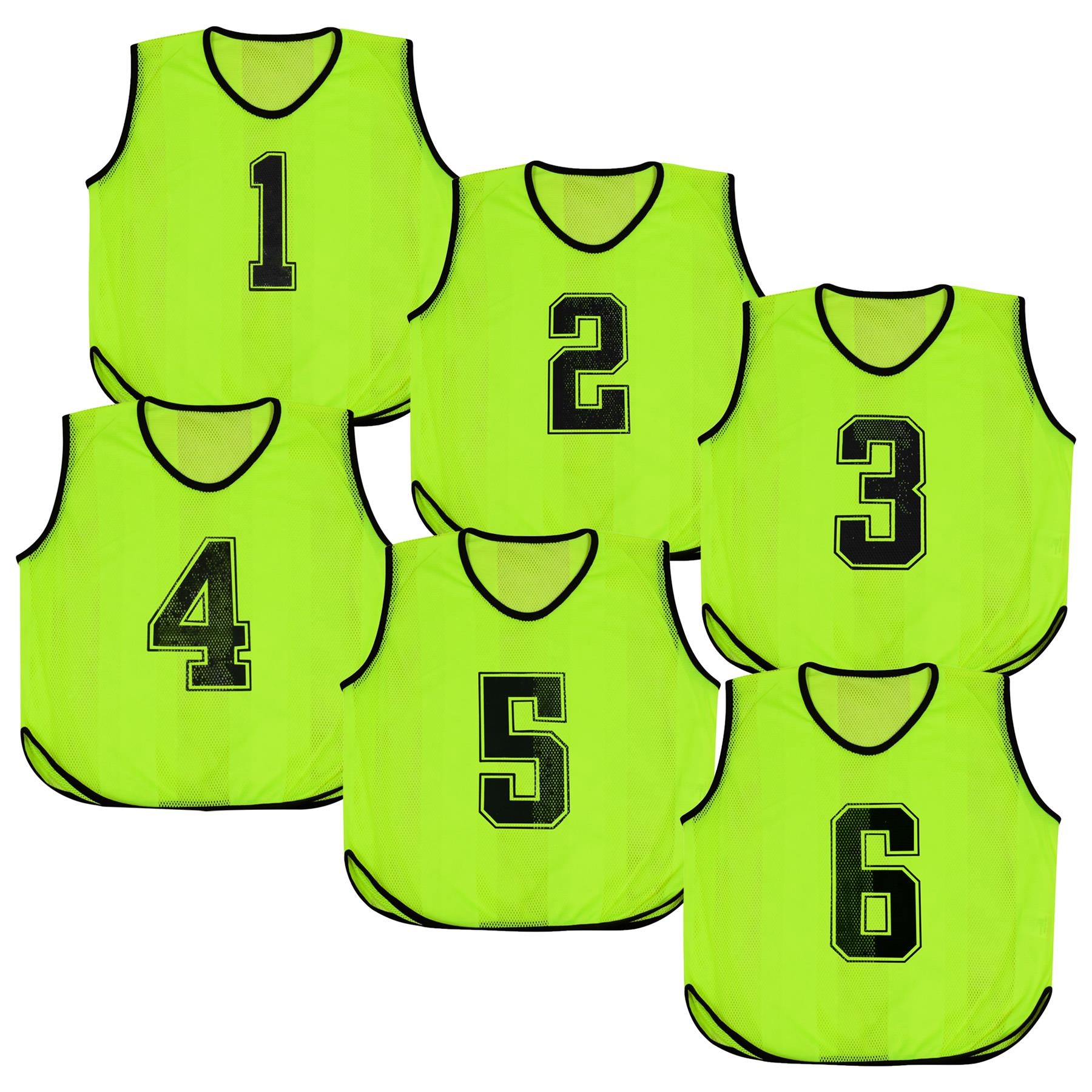 A2Z 6 Pack Sports Number Mesh Bib Comfortable During Football Rugby Sports Adult