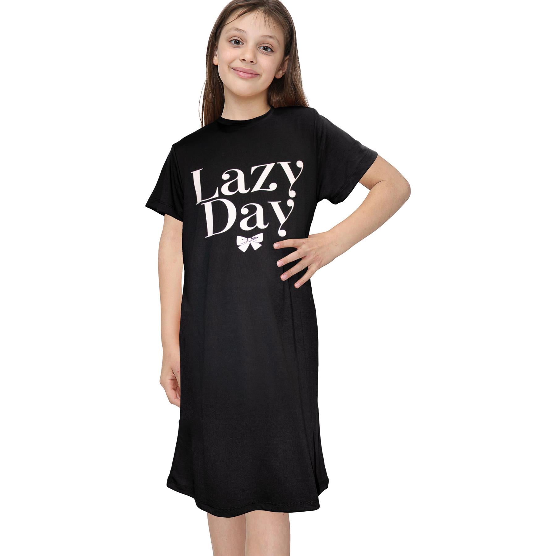 Kids Girls Night Dress Nightgown Sleepwear Nightie Short Sleeve Nightwear Nighty