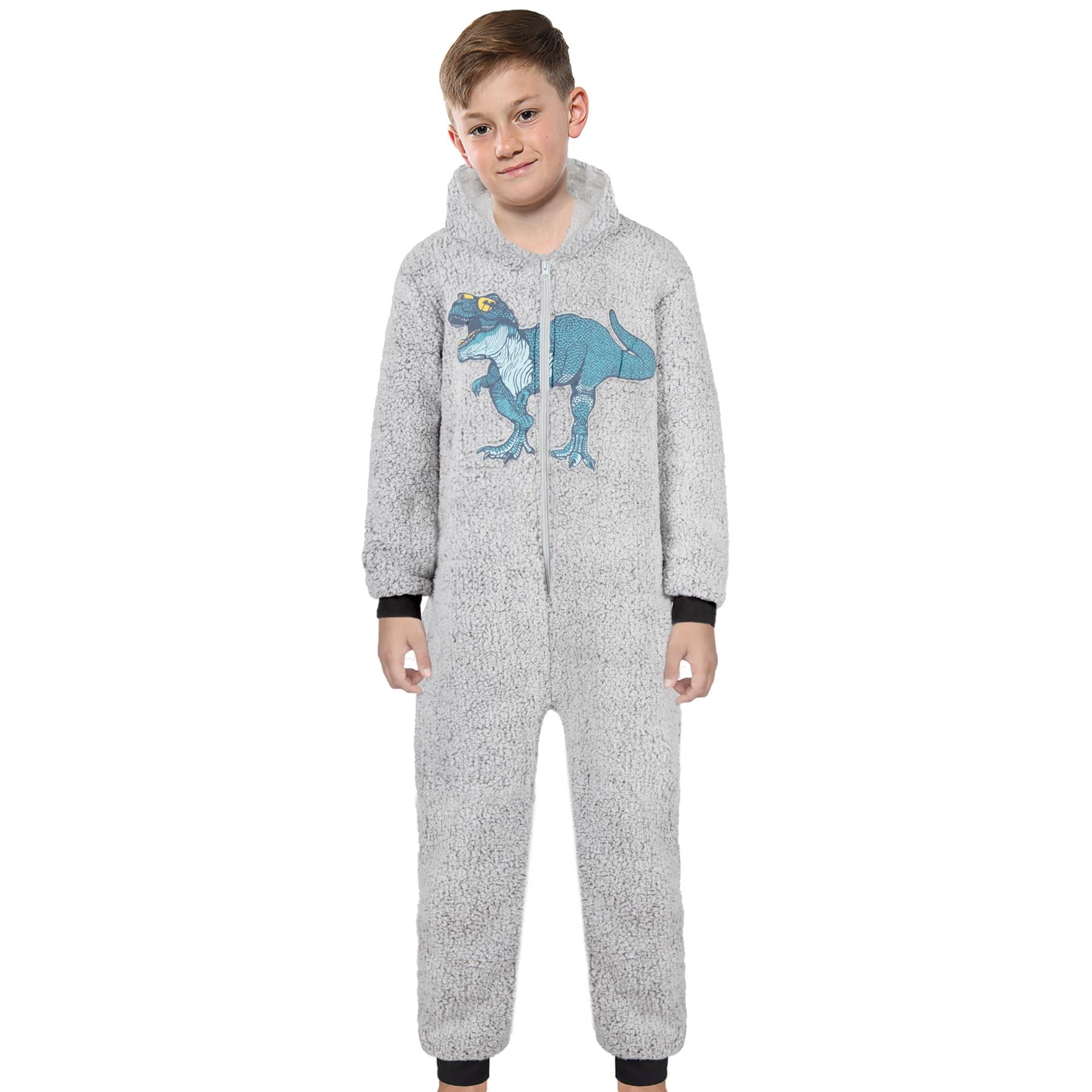 Kids Unisex Dinosaur A2Z Onesie One Piece All in One Thick Pile Fleece Jumpsuit