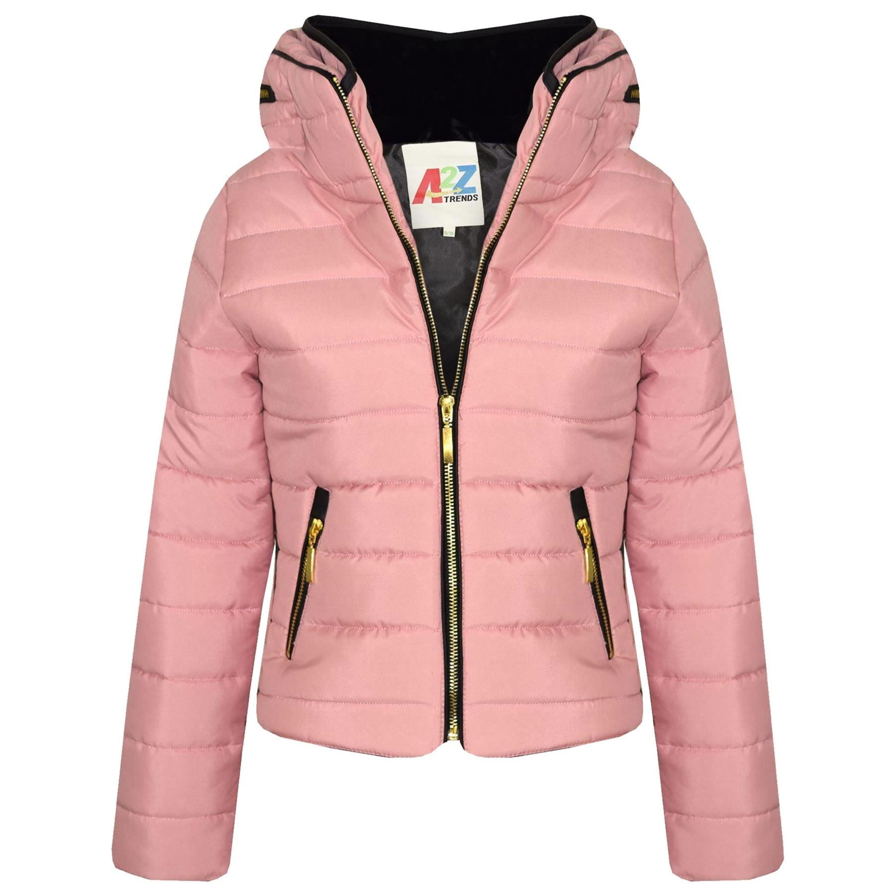 Girls Jacket Kids Padded Puffer Bubble Fur Collar Quilted Warm Thick Coats 3-13 Y