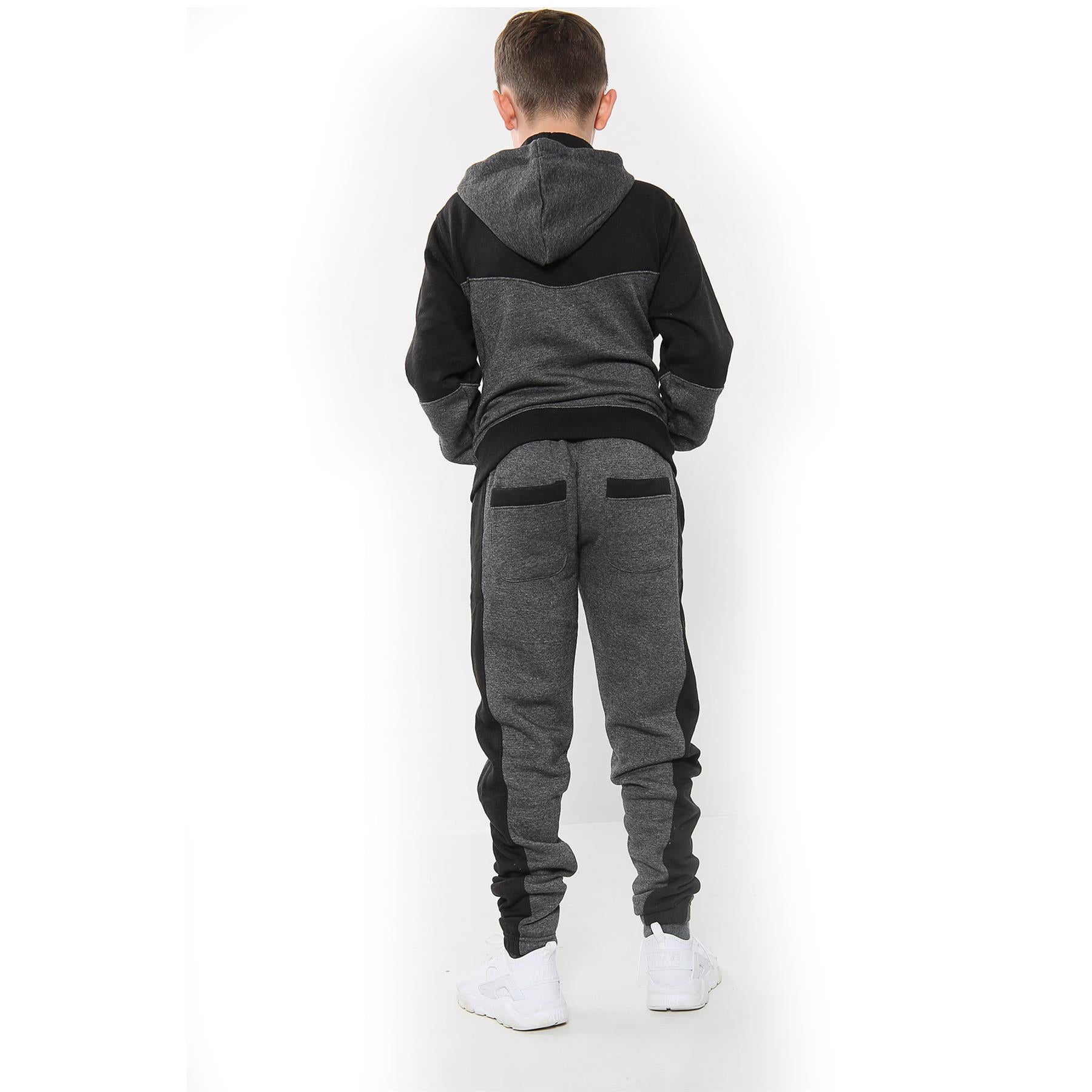 Boys Girls Tracksuit Fleece Hoodie Top Joggers Bottom Suit Set Age 2-13 years