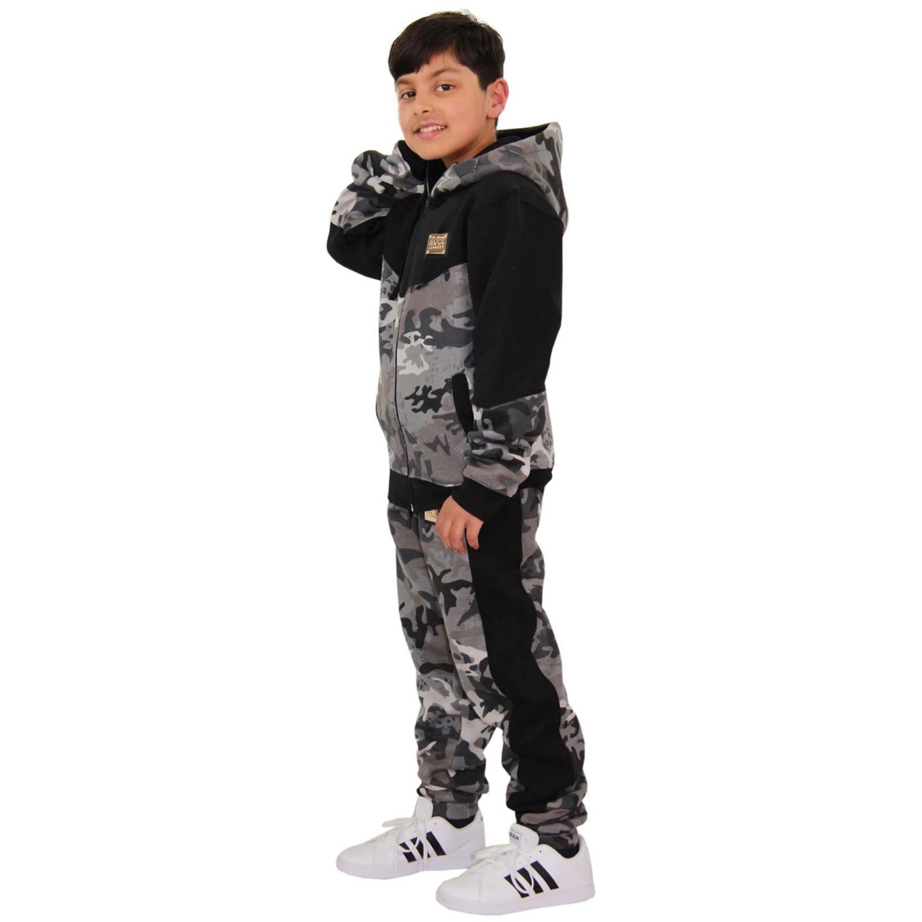 Boys Girls Tracksuit Fleece Hoodie Top Joggers Bottom Suit Set Age 2-13 years