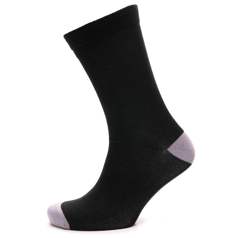 Ladies 3 Pack Black Heel & Toe Pattern Stripe Spot Novelty Drinks Cakes Design