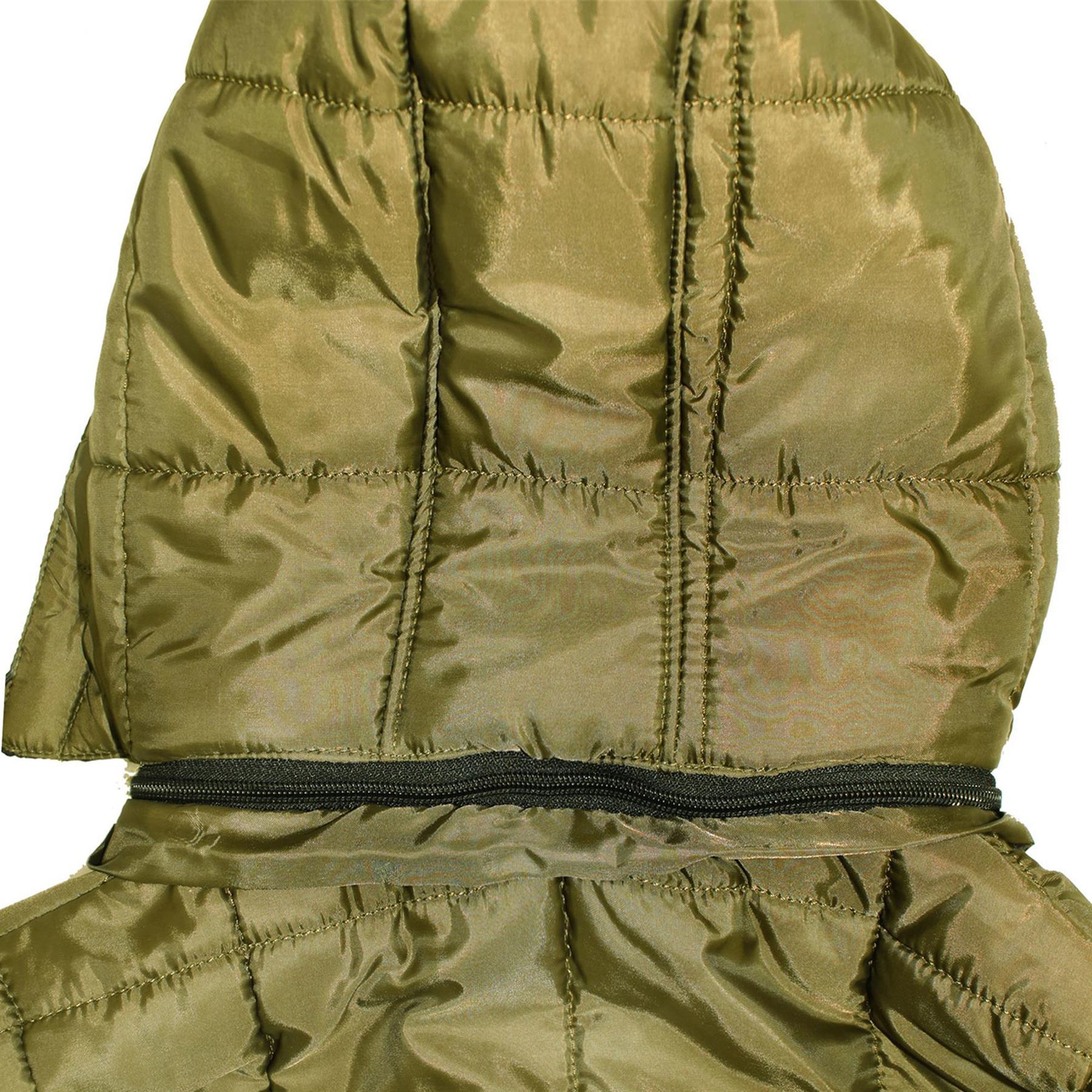 Kids Boys Puffer Quilted Hooded Sleeveless Olive Jacket