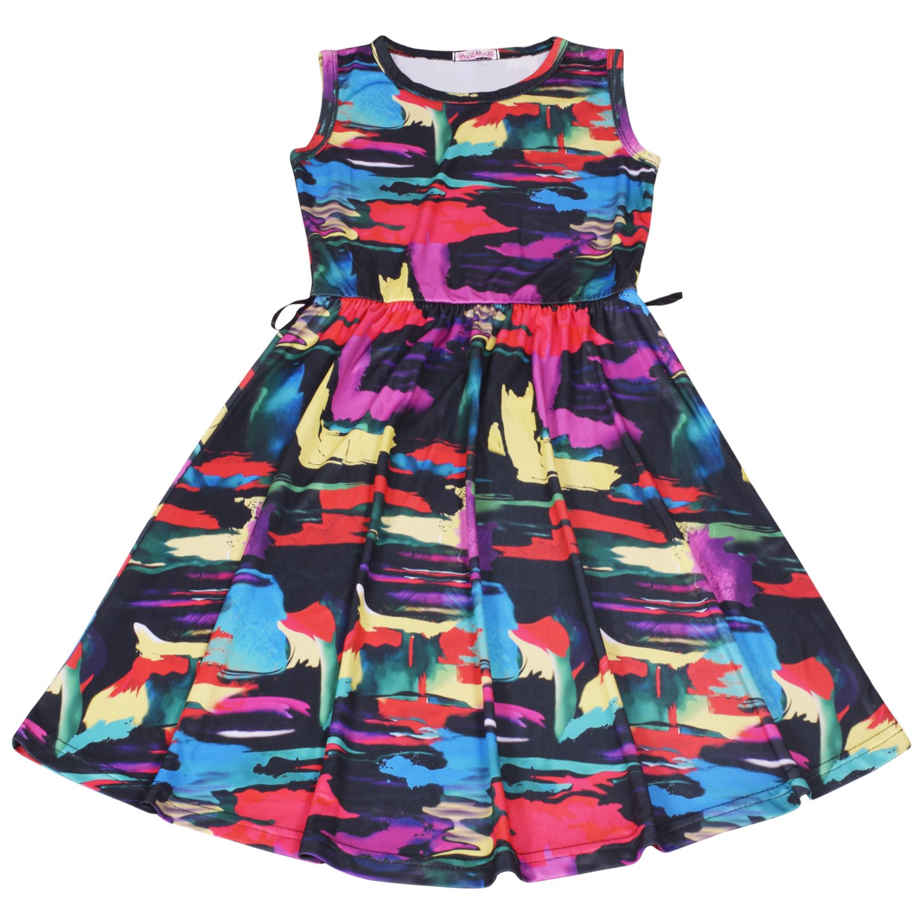 A2Z 4 Kids Girls Skater Dress Active Summer Fashion Sleeveless Flared Dresses