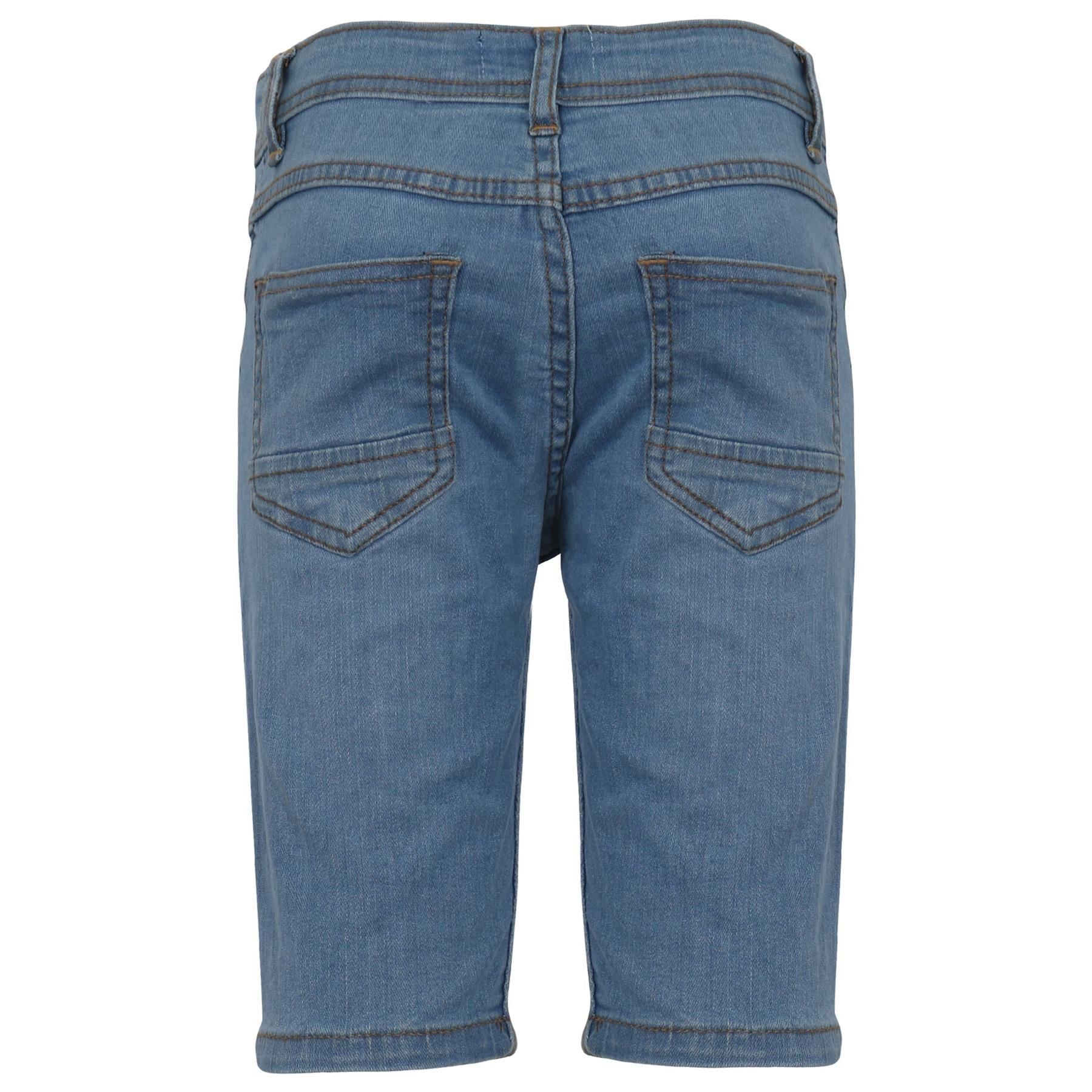 Kids Boys Bermuda Denim Shorts Comfort Stretch Trouser Pants