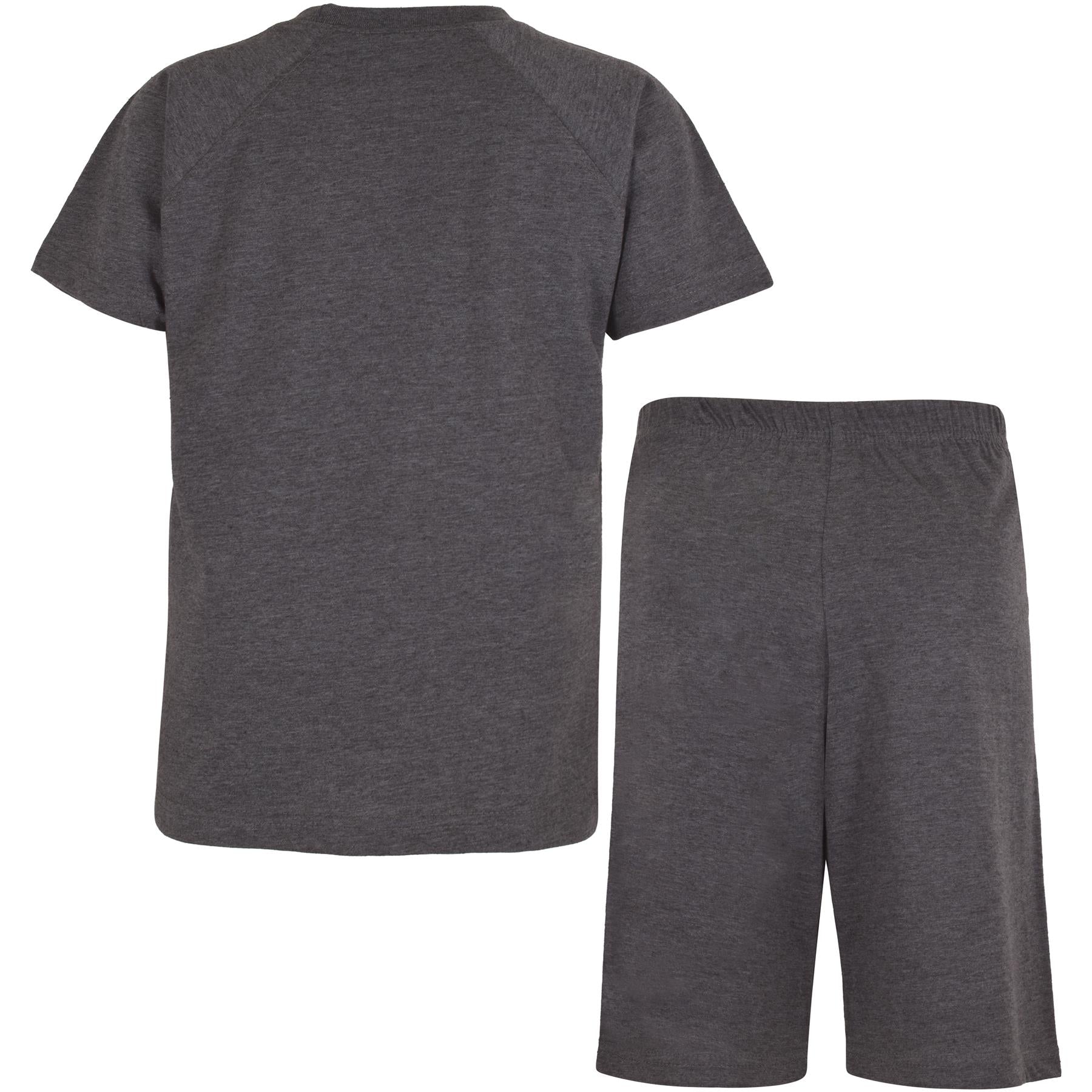 Kids Girls Boys Raglan Sleeves Plain Pyjamas 2 Piece Comfortable Shorts Set 5-14