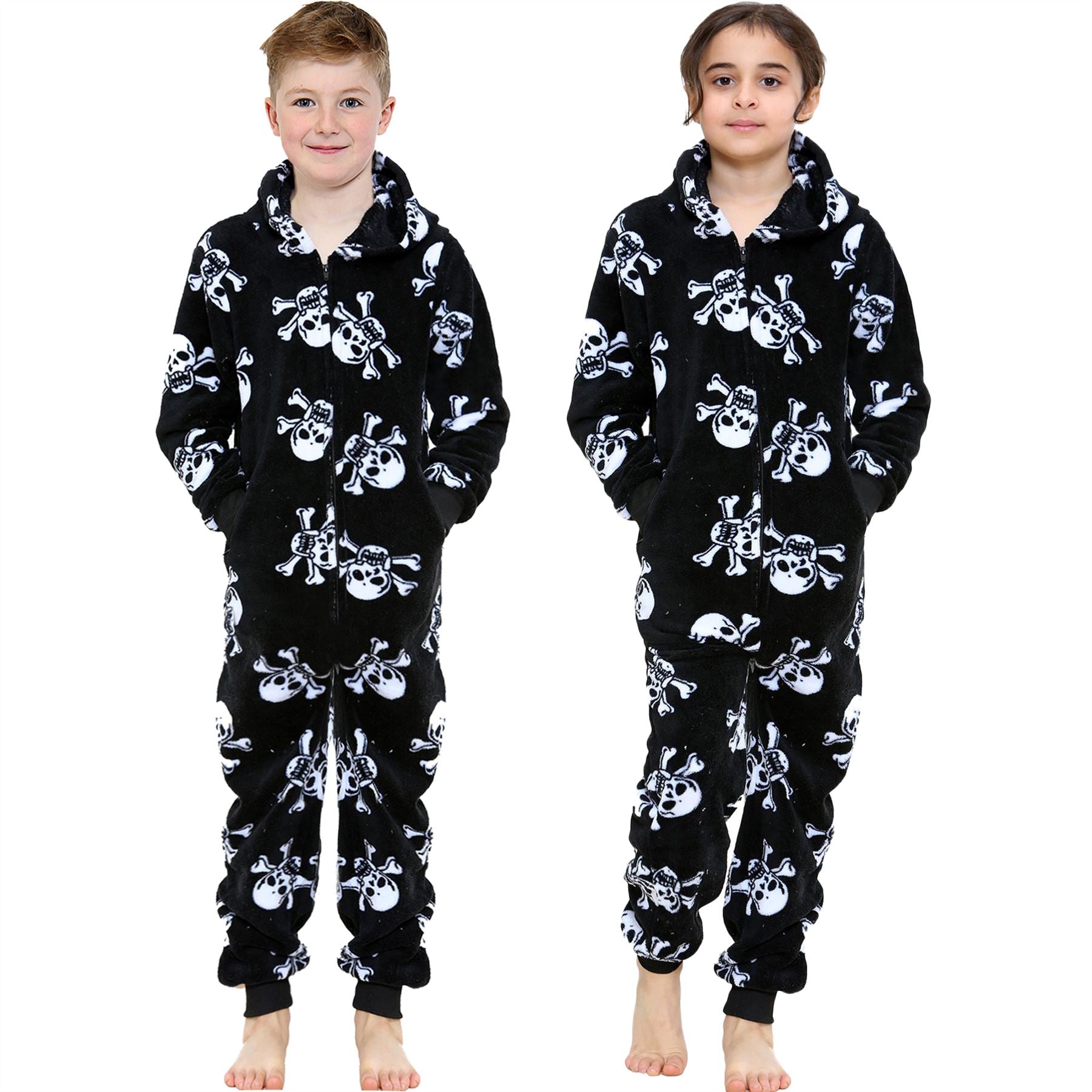 Girls Boys Halloween Skull & Bones Print Onesie