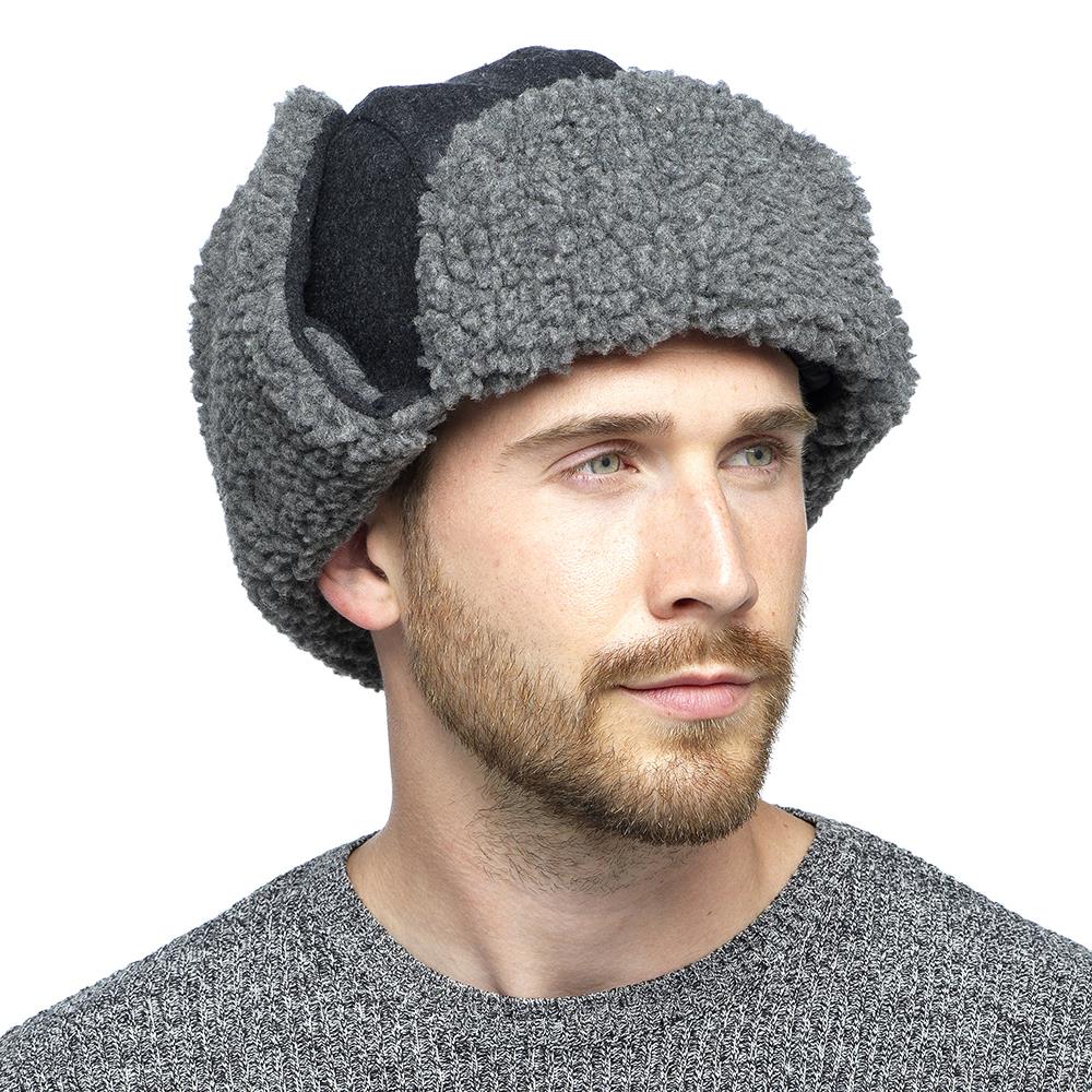 A2Z Mens Trapper Hat With Borg Lined Ear Flap Hats Adjustable Clip Fastening Cap