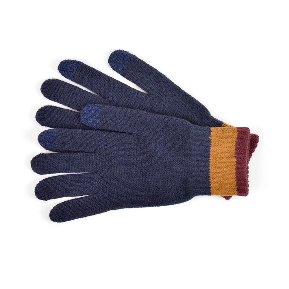 A2Z Mens Gloves Thermal Warm Winter Touch Screen Gloves Soft Striped Cuff Mitten