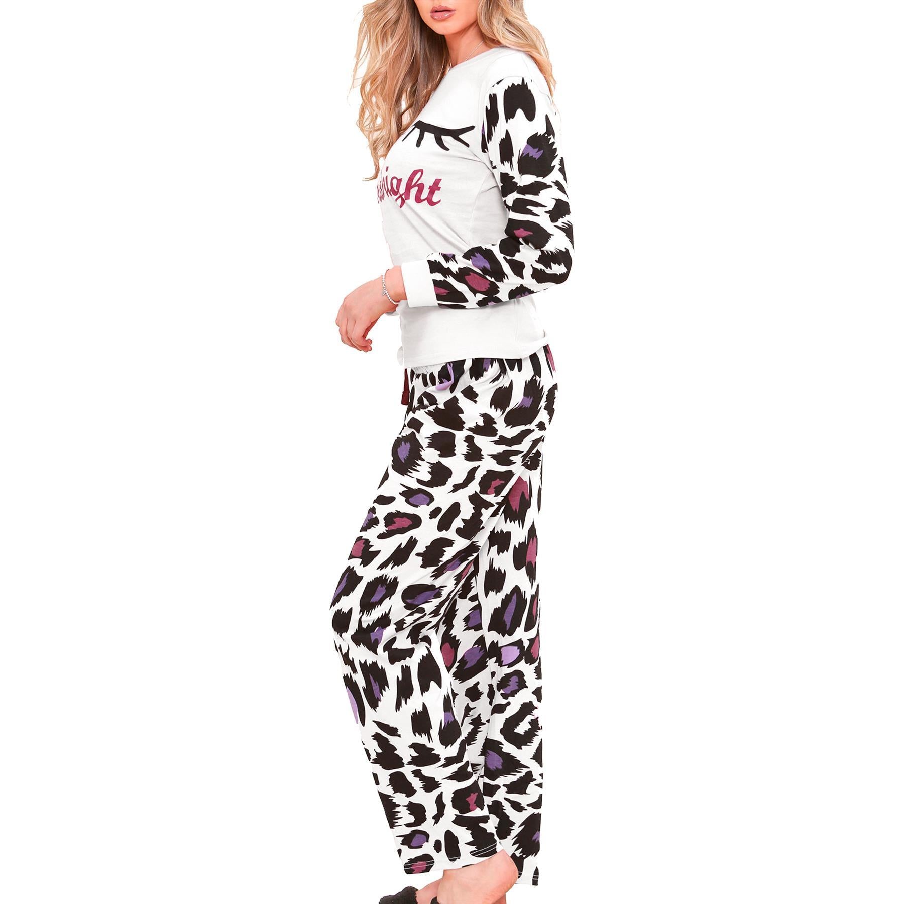 Ladies Cute Soft Cotton PJS Long Sleeve for Women 2 Set