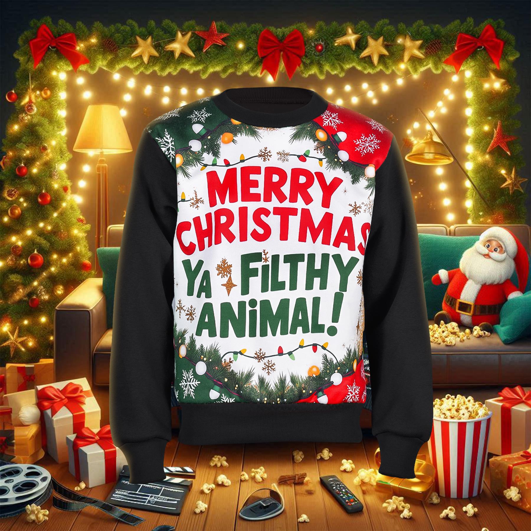 Kids Girls Boys Merry Christmas Ya Filthy Animal Jumper Hoodies Xmas Sweatshirts