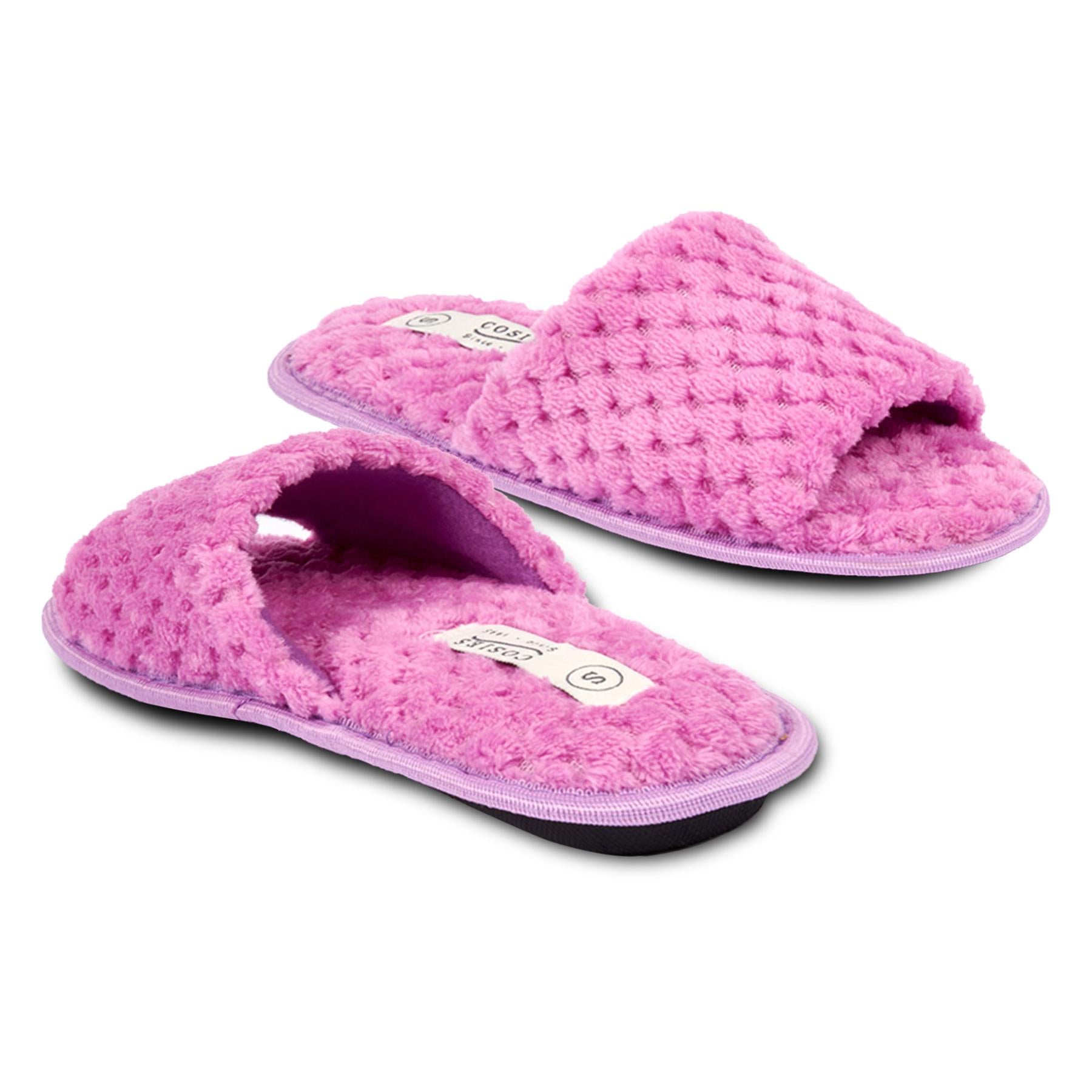 A2Z Women Bubble Sliders Fluffy Faux Fur Open Toe Warm Fuzzy Memory Foam Slipper