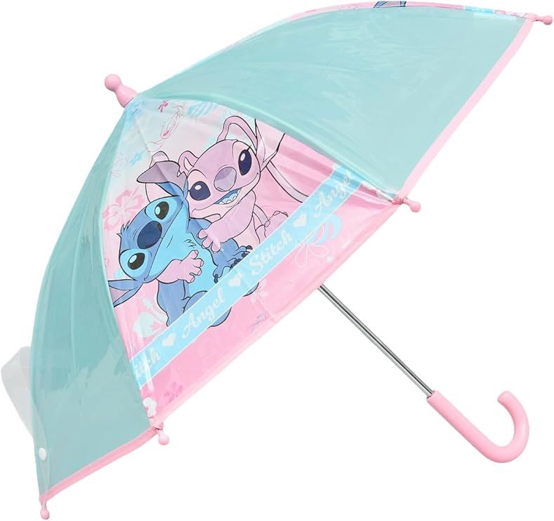 Official Licenced Disney Stitch Kids Umbrella Girls Pink and Blue Angel Design