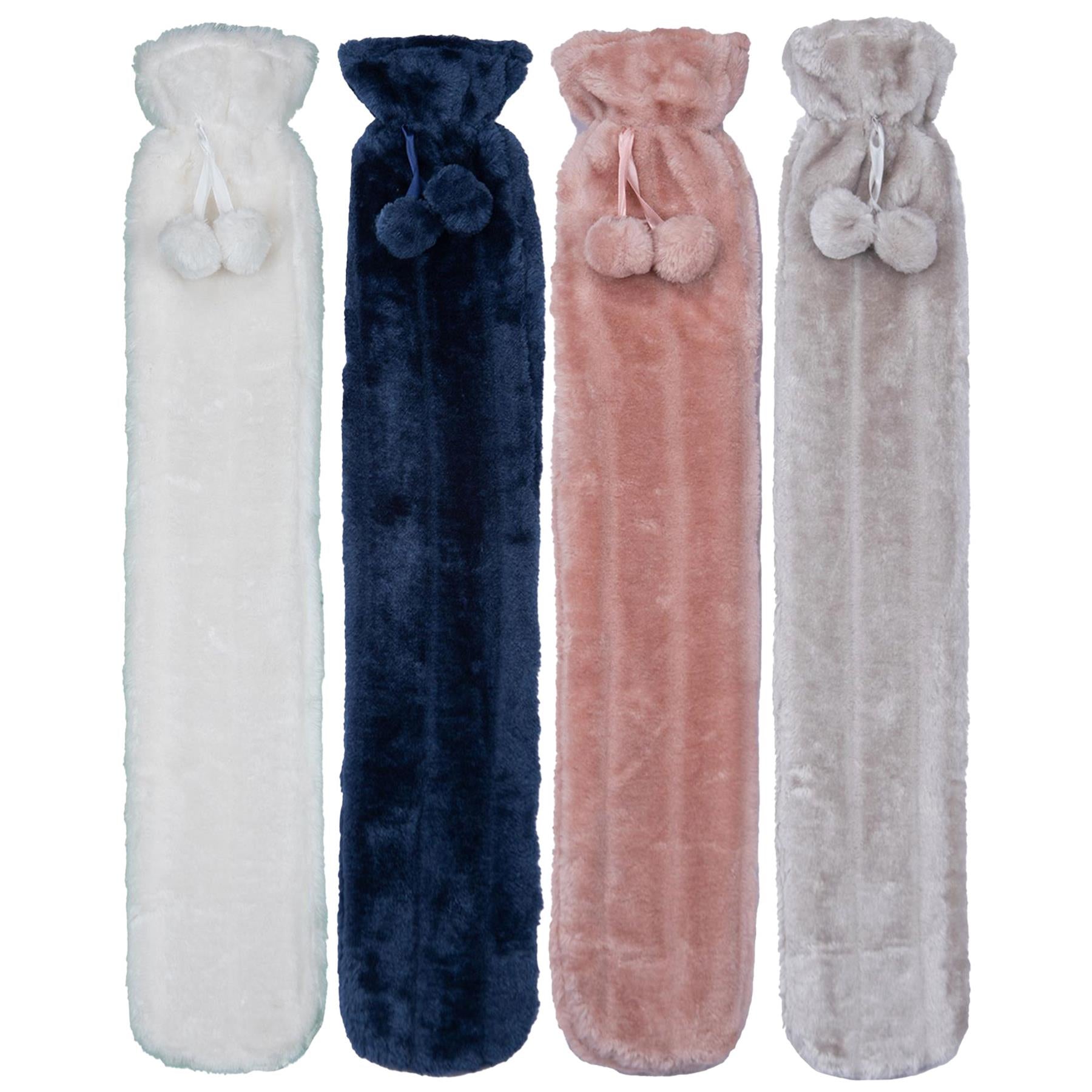 A2Z Hot Water Bottles Plain Fleece Cover 2 Liter Long Water Bottles Heat Therapy