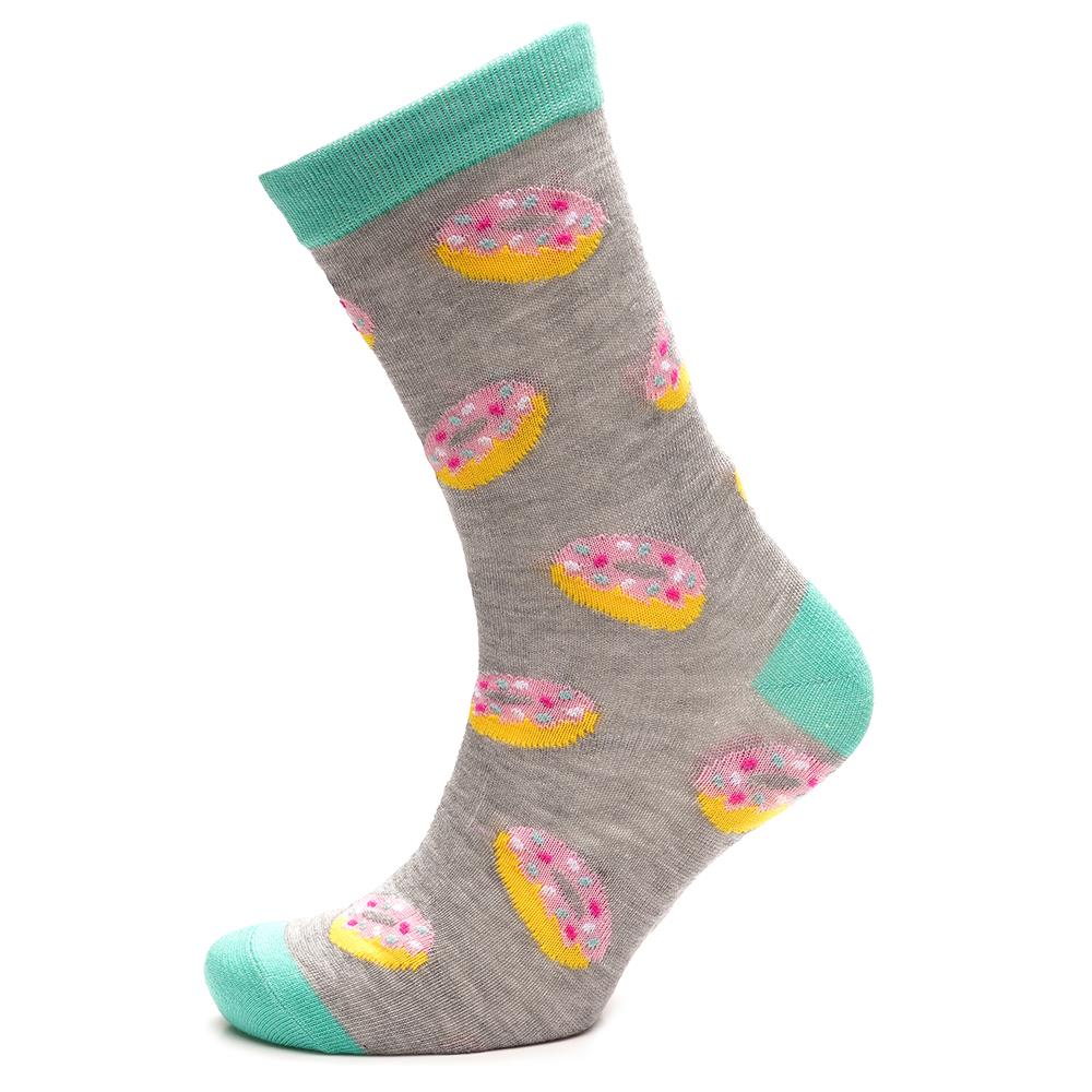 Ladies 3 Pack Black Heel & Toe Pattern Stripe Spot Novelty Drinks Cakes Design