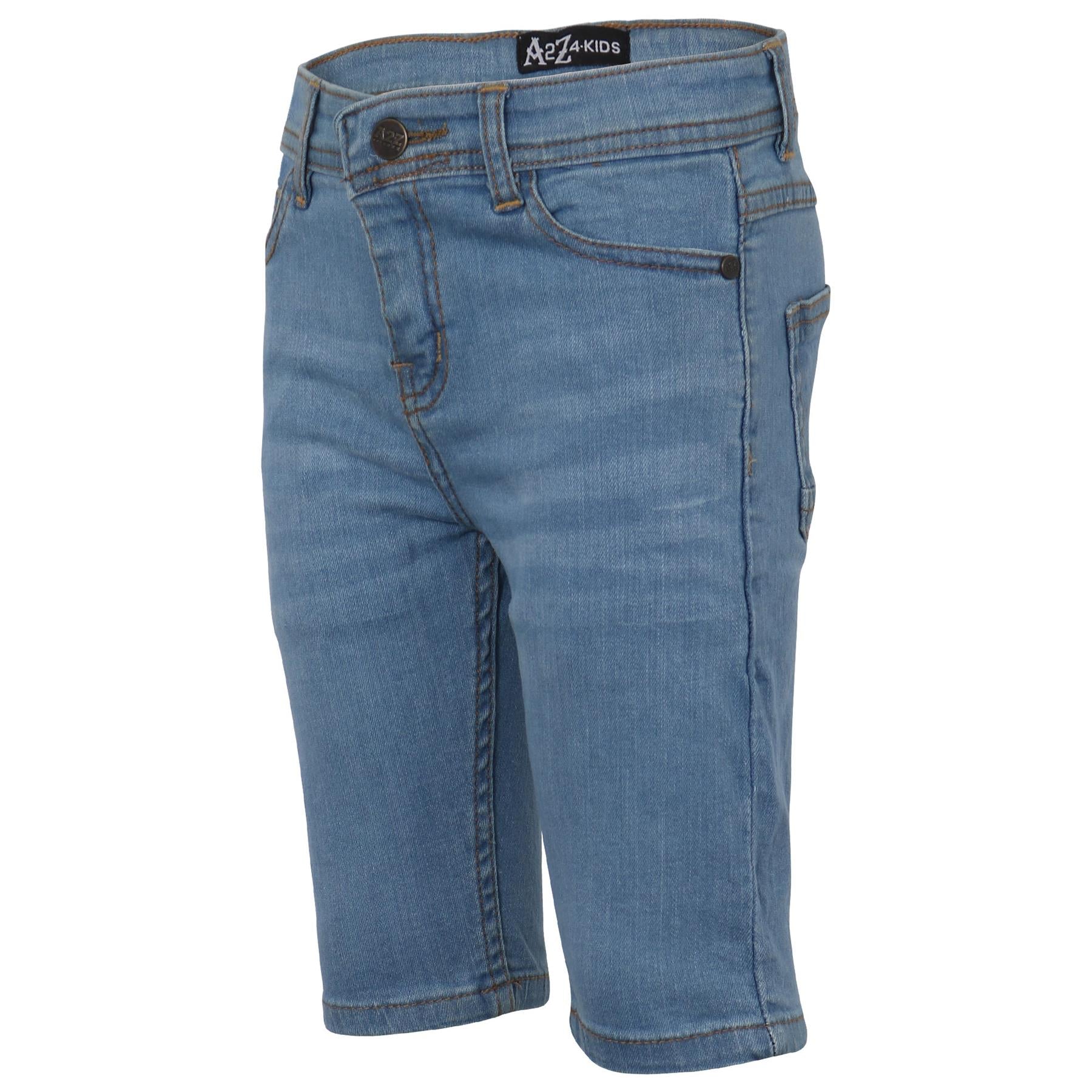 Kids Boys Bermuda Denim Shorts Comfort Stretch Trouser Pants